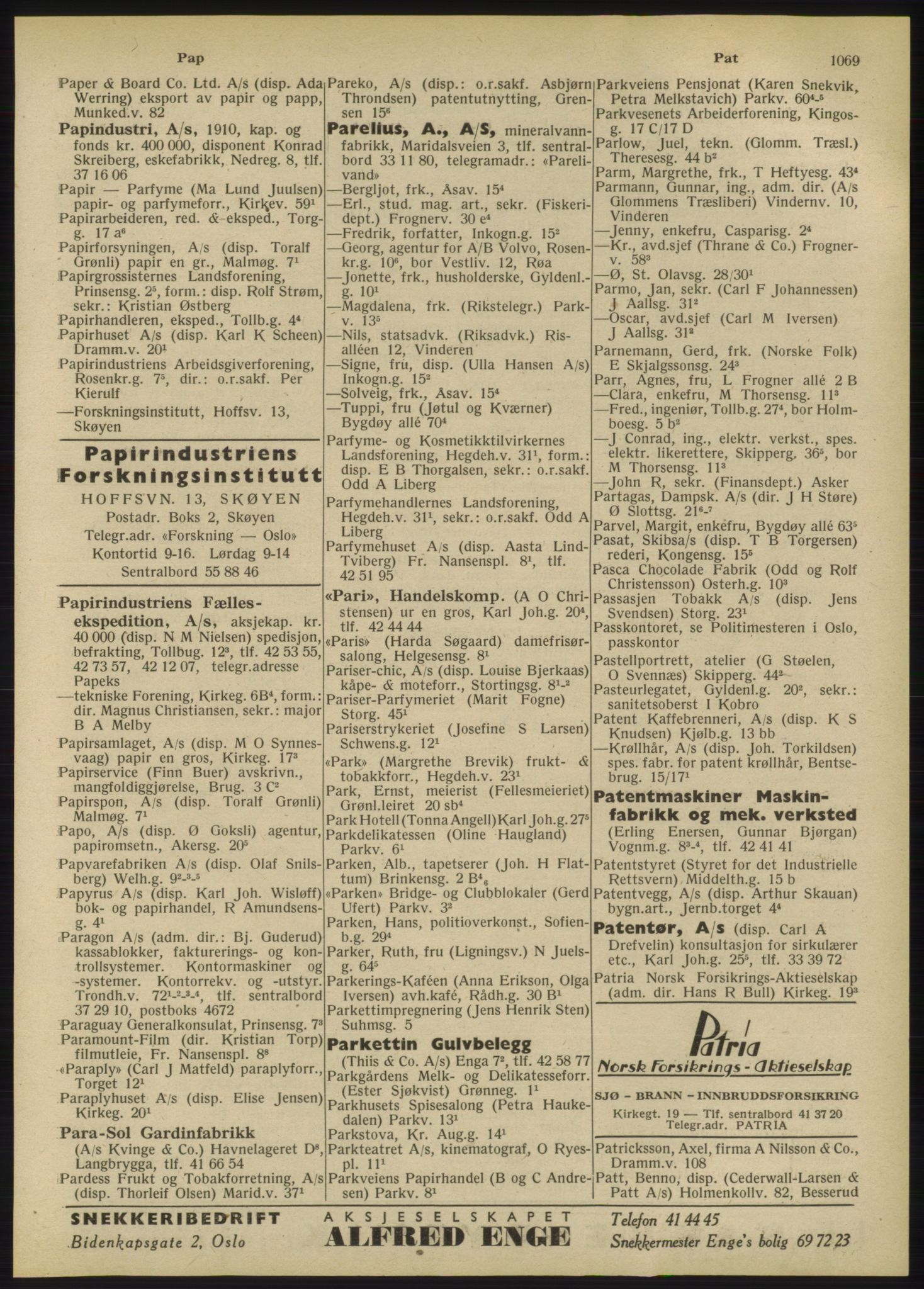 Kristiania/Oslo adressebok, PUBL/-, 1947, s. 1069