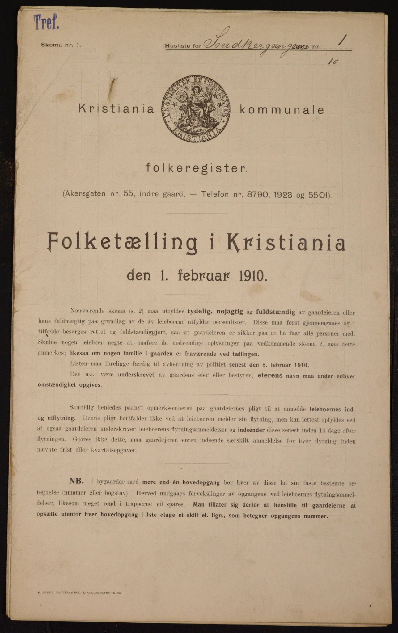 OBA, Kommunal folketelling 1.2.1910 for Kristiania, 1910, s. 93333