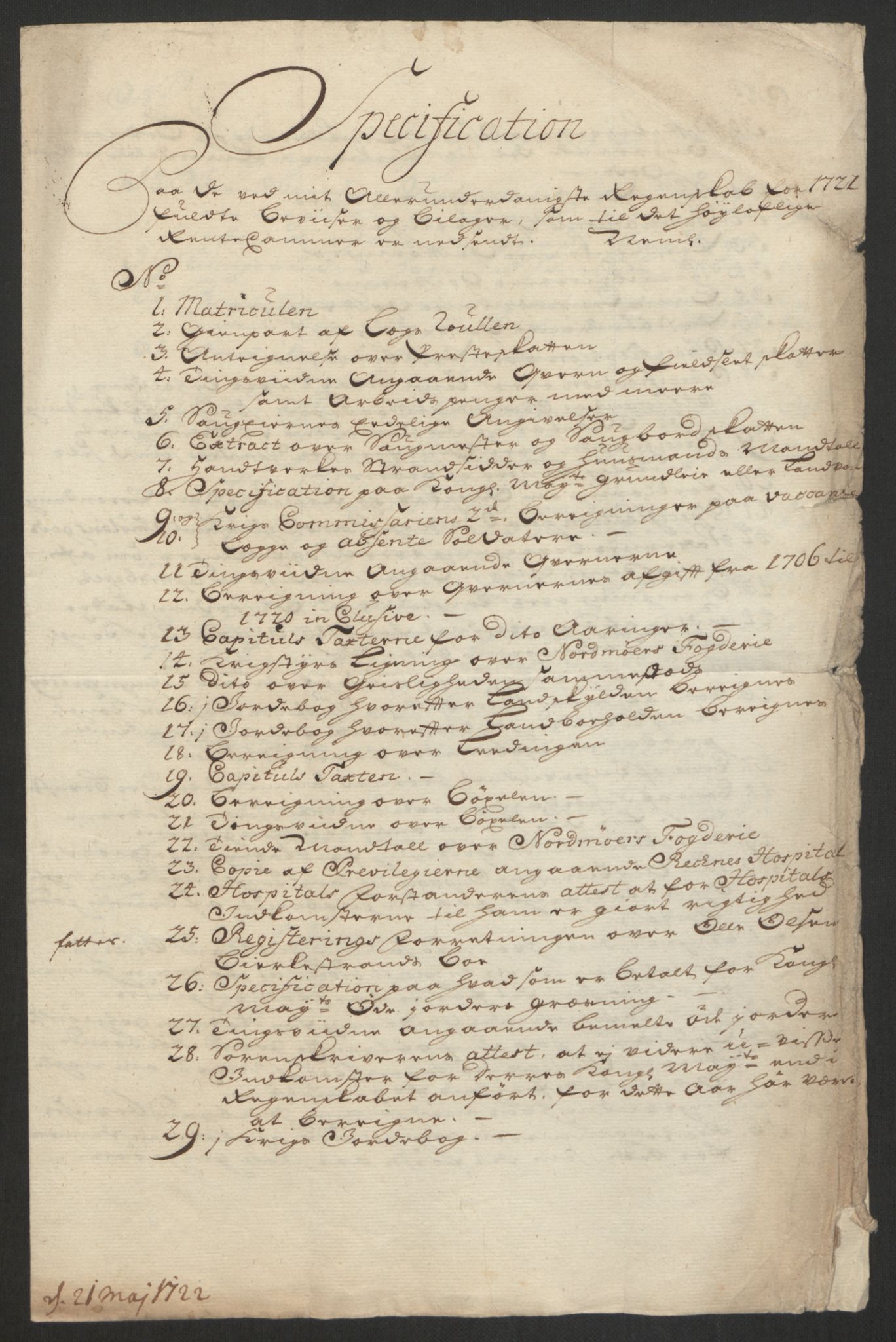 Rentekammeret inntil 1814, Reviderte regnskaper, Fogderegnskap, AV/RA-EA-4092/R56/L3754: Fogderegnskap Nordmøre, 1721, s. 20