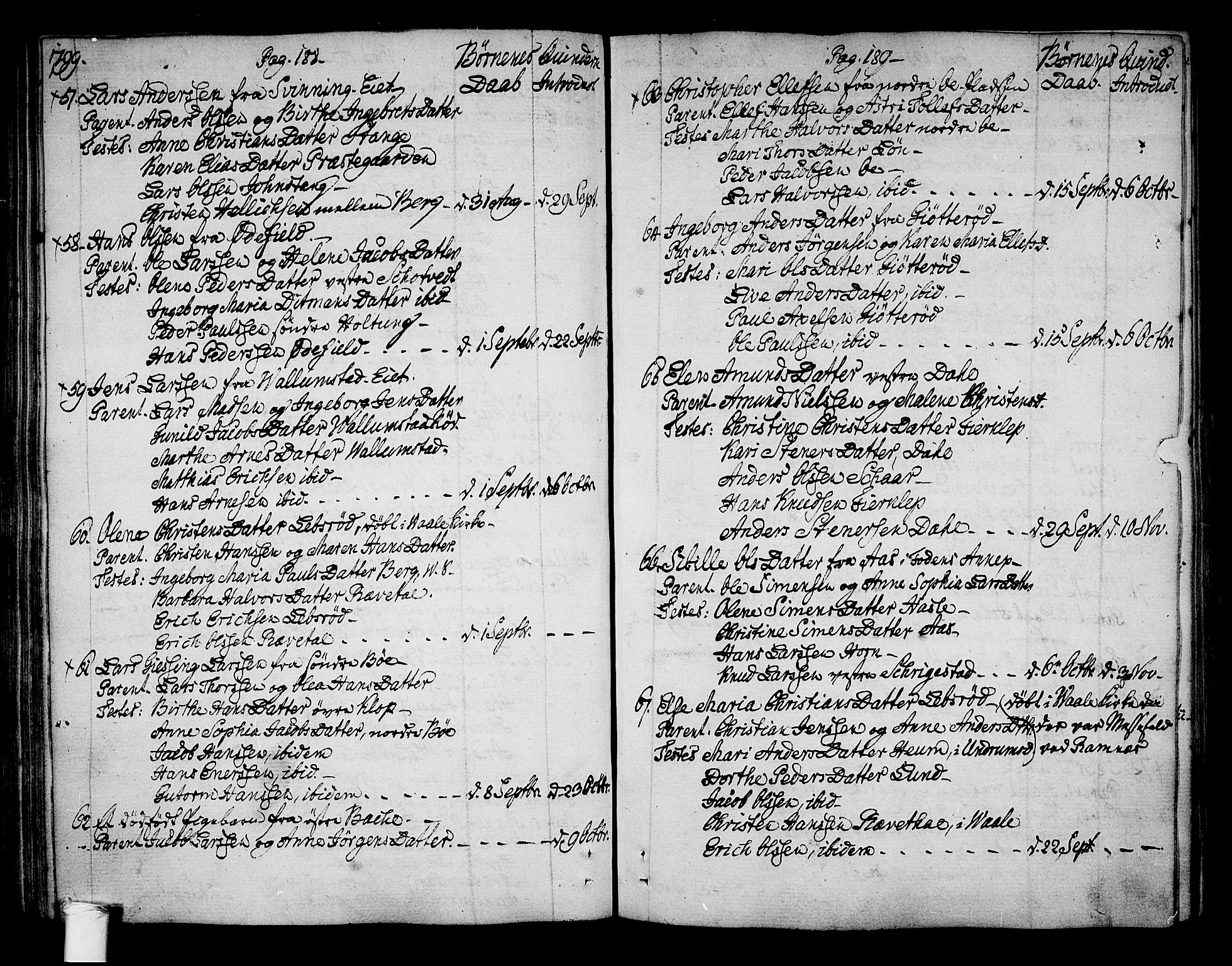 Ramnes kirkebøker, SAKO/A-314/F/Fa/L0003: Ministerialbok nr. I 3, 1790-1813, s. 188-189