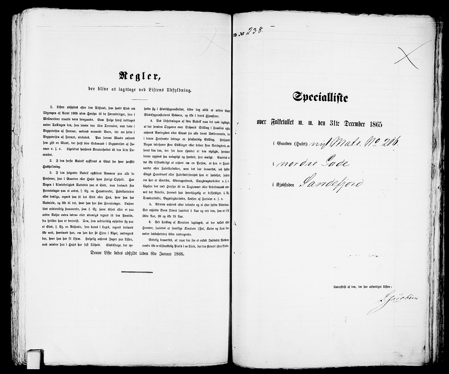 RA, Folketelling 1865 for 0706B Sandeherred prestegjeld, Sandefjord kjøpstad, 1865, s. 485