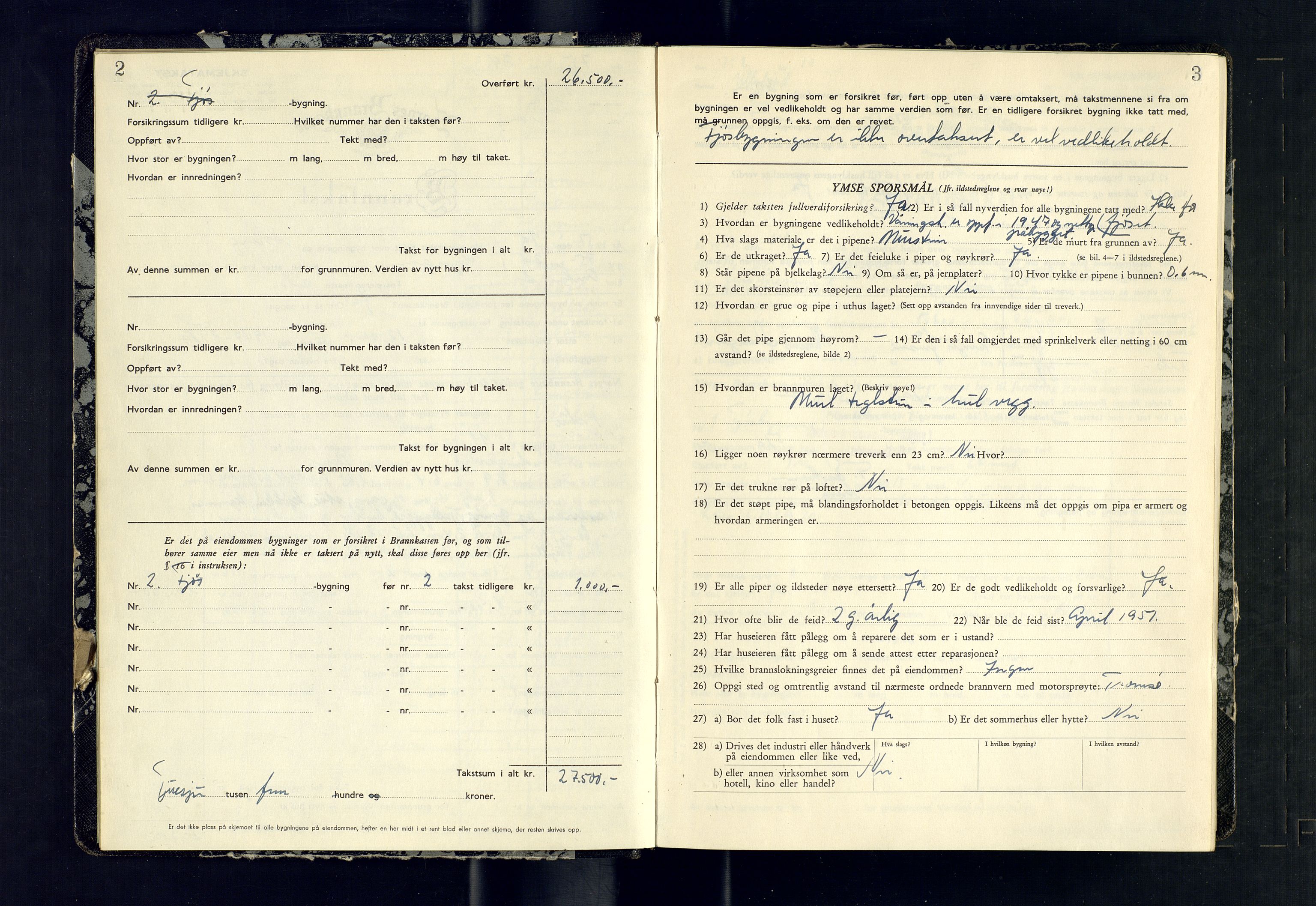 Lyngen lensmannskontor, SATØ/SATO-99/F/Fm/Fmb/L0140: Branntakstprotokoller, 1951-1953, s. 2-3