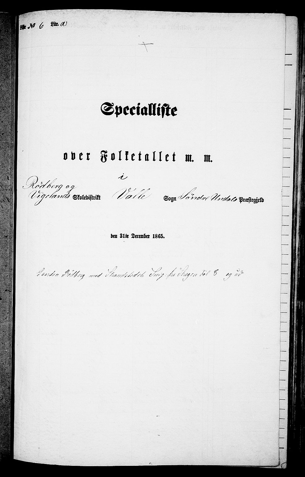 RA, Folketelling 1865 for 1029P Sør-Audnedal prestegjeld, 1865, s. 80