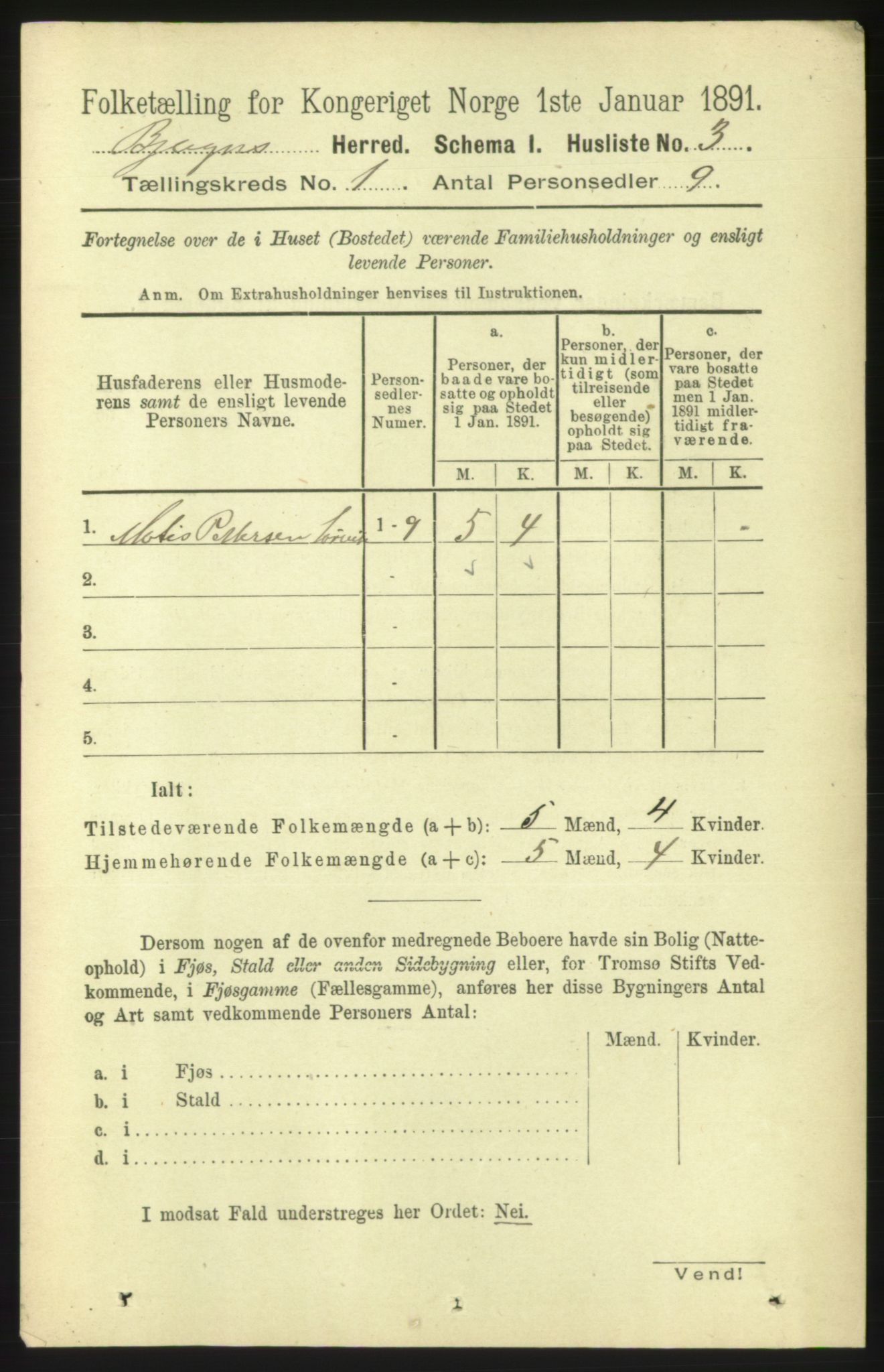 RA, Folketelling 1891 for 1627 Bjugn herred, 1891, s. 52