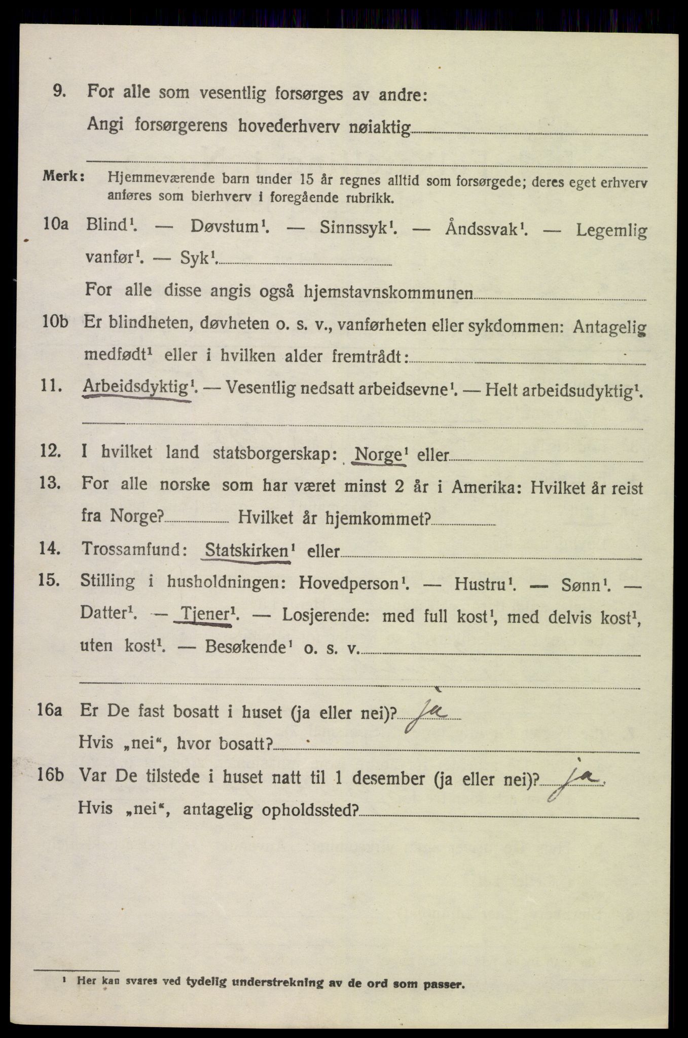 SAH, Folketelling 1920 for 0522 Østre Gausdal herred, 1920, s. 1009