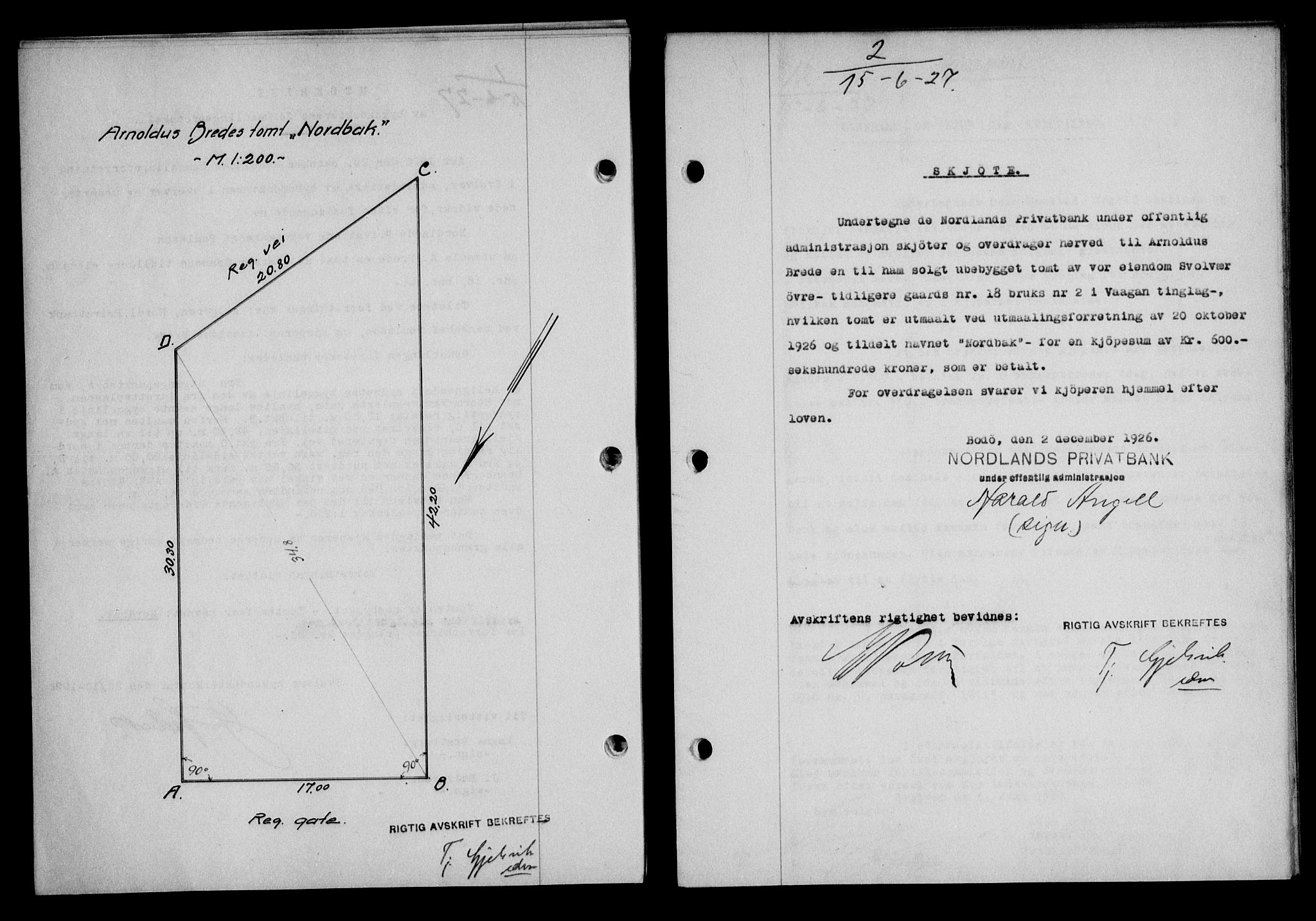 Lofoten sorenskriveri, SAT/A-0017/1/2/2C/L0015b: Pantebok nr. 15b, 1927-1927, Tingl.dato: 15.06.1927