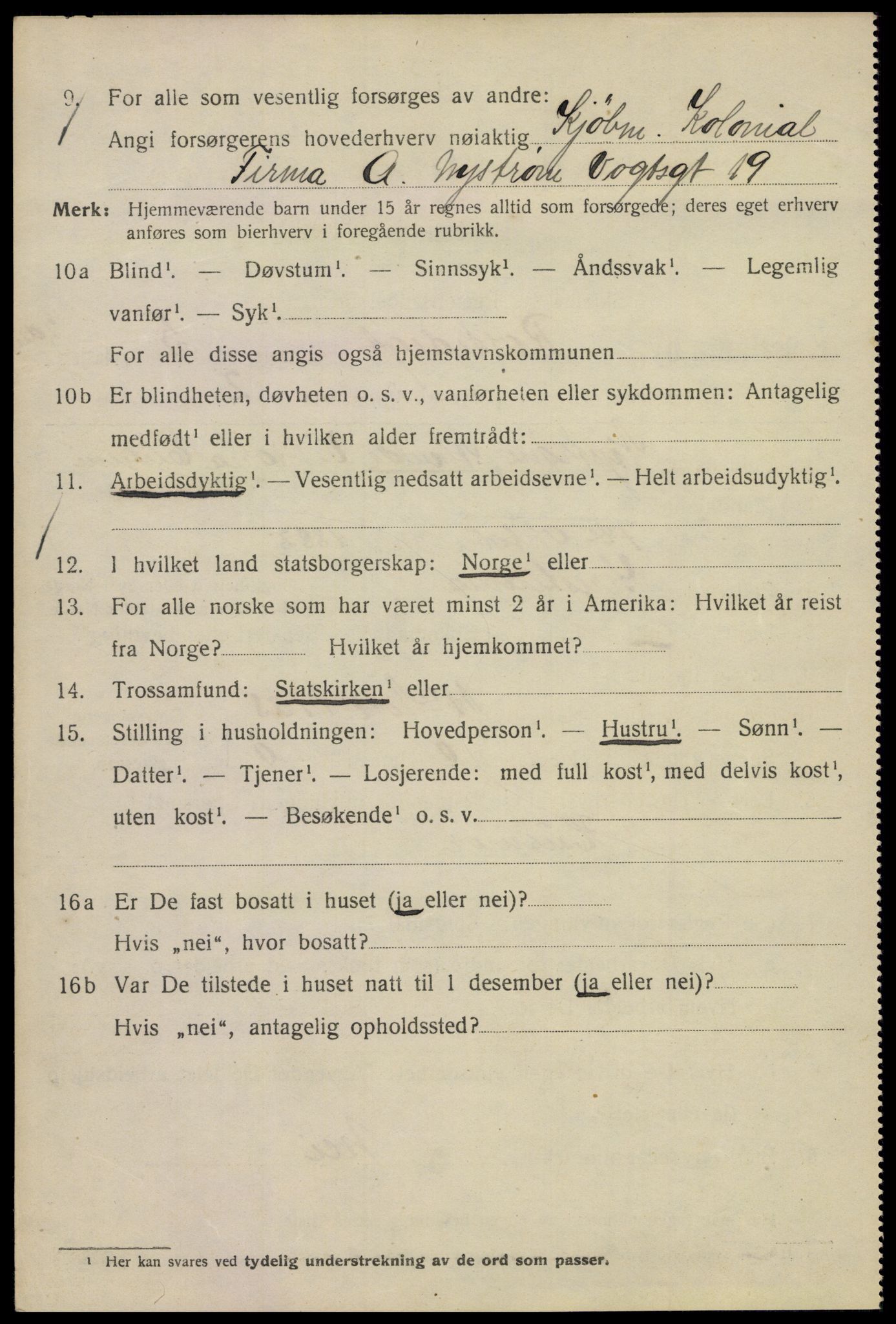 SAO, Folketelling 1920 for 0301 Kristiania kjøpstad, 1920, s. 467870