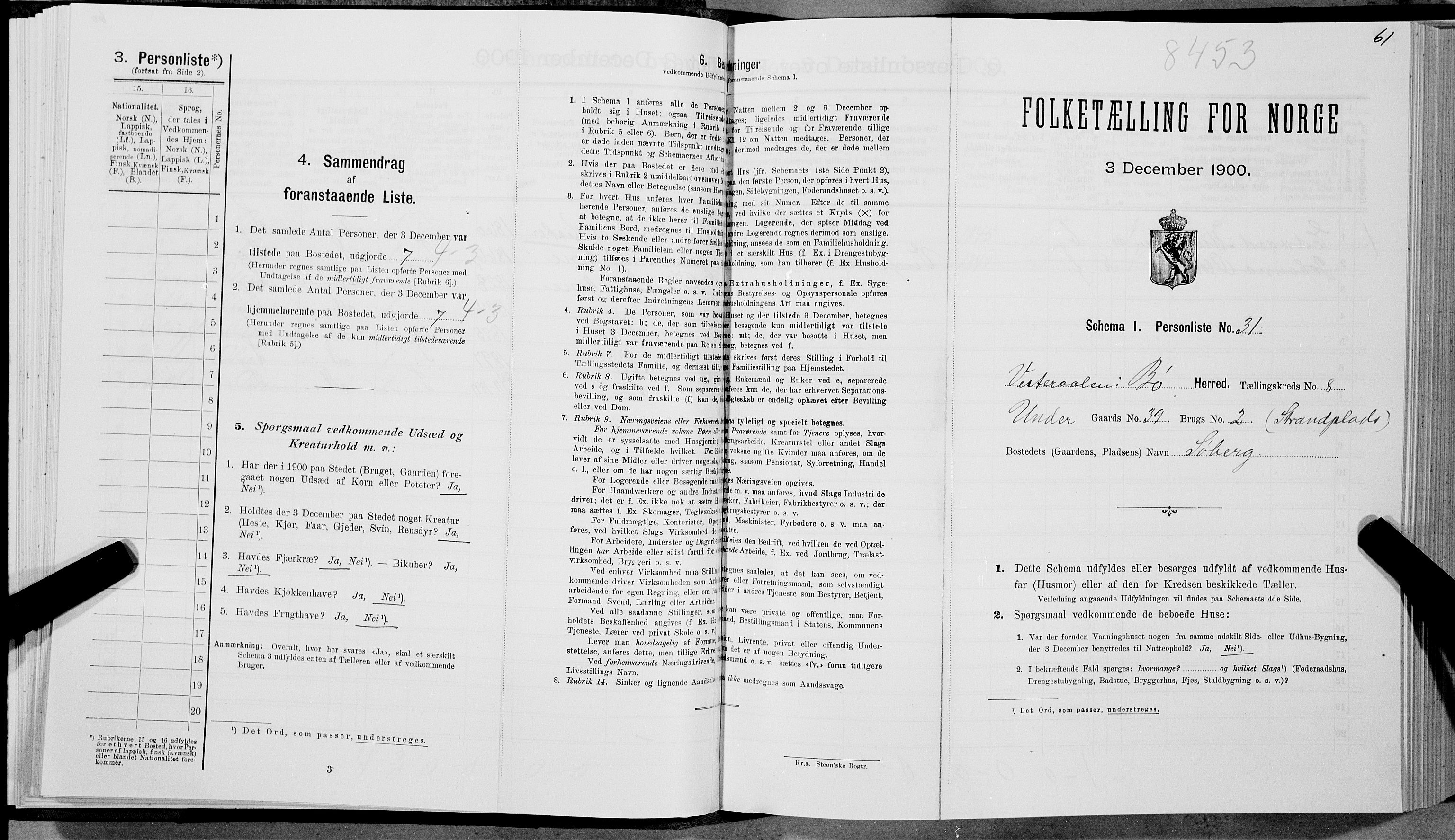 SAT, Folketelling 1900 for 1867 Bø herred, 1900, s. 963