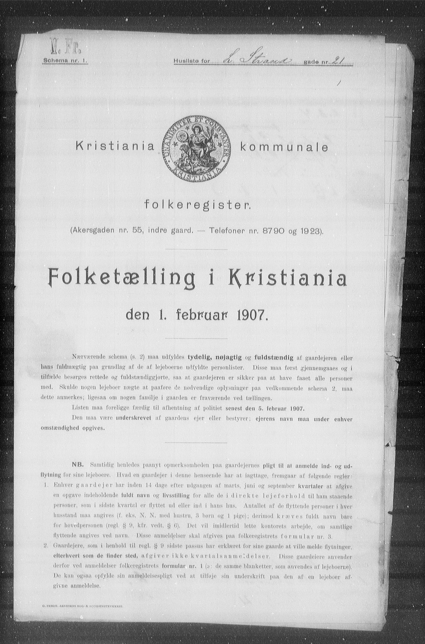 OBA, Kommunal folketelling 1.2.1907 for Kristiania kjøpstad, 1907, s. 29660