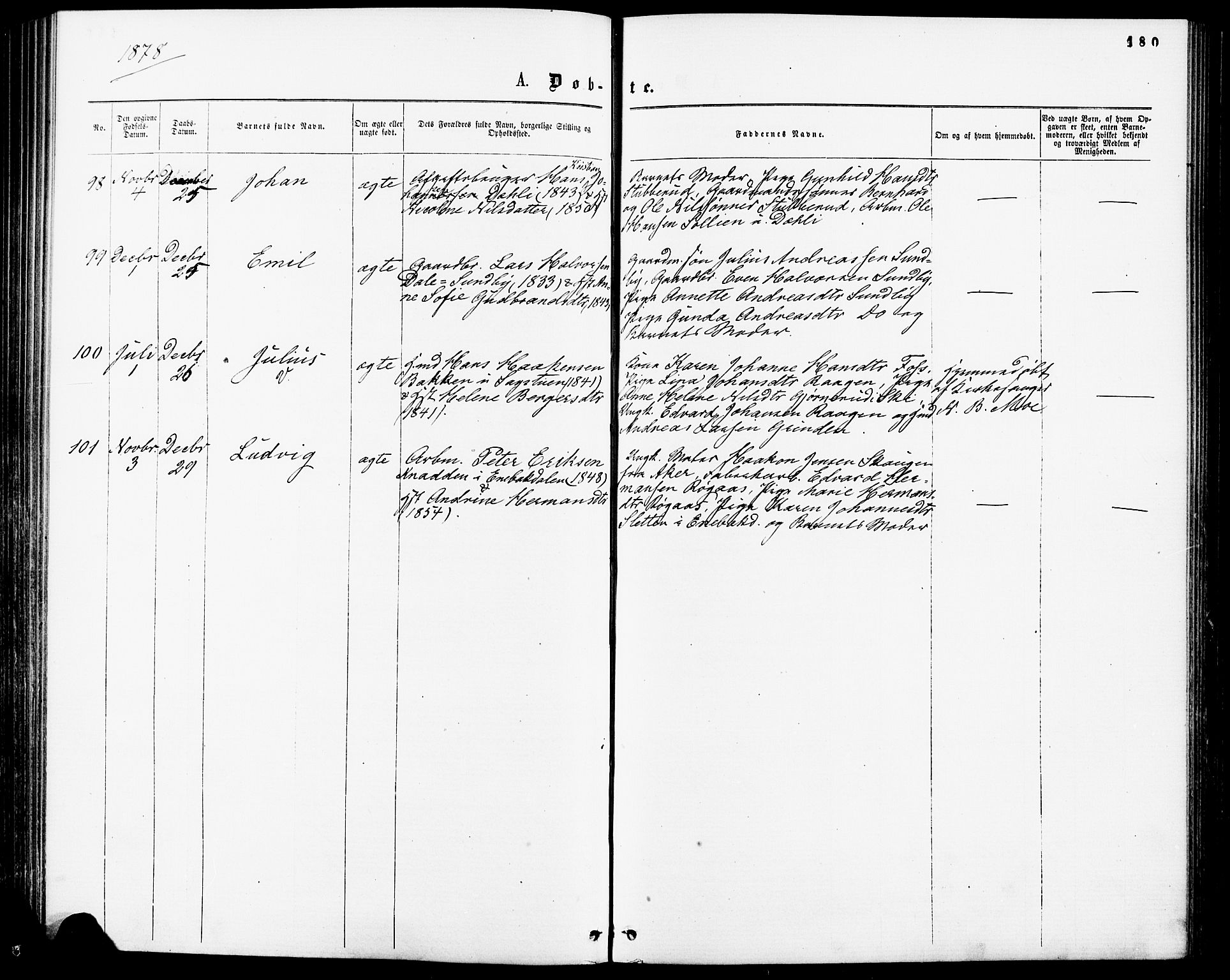 Enebakk prestekontor Kirkebøker, SAO/A-10171c/F/Fa/L0011: Ministerialbok nr. I 11, 1862-1882, s. 180
