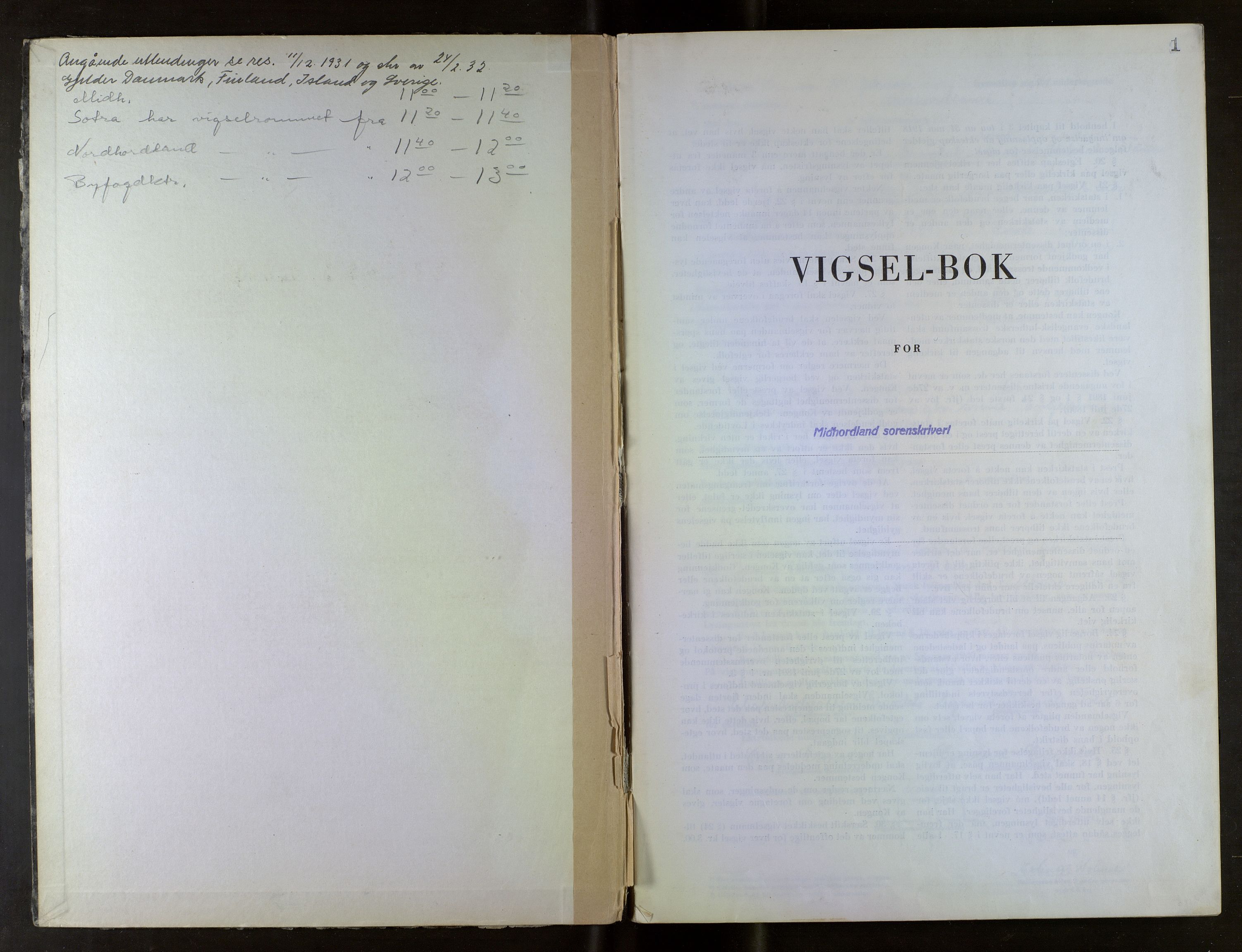 Midhordland sorenskriveri, AV/SAB-A-3001/1/M/Mc/Mca/L0007: Notarialbilag. Vigselbøker, 1945-1948, s. 1