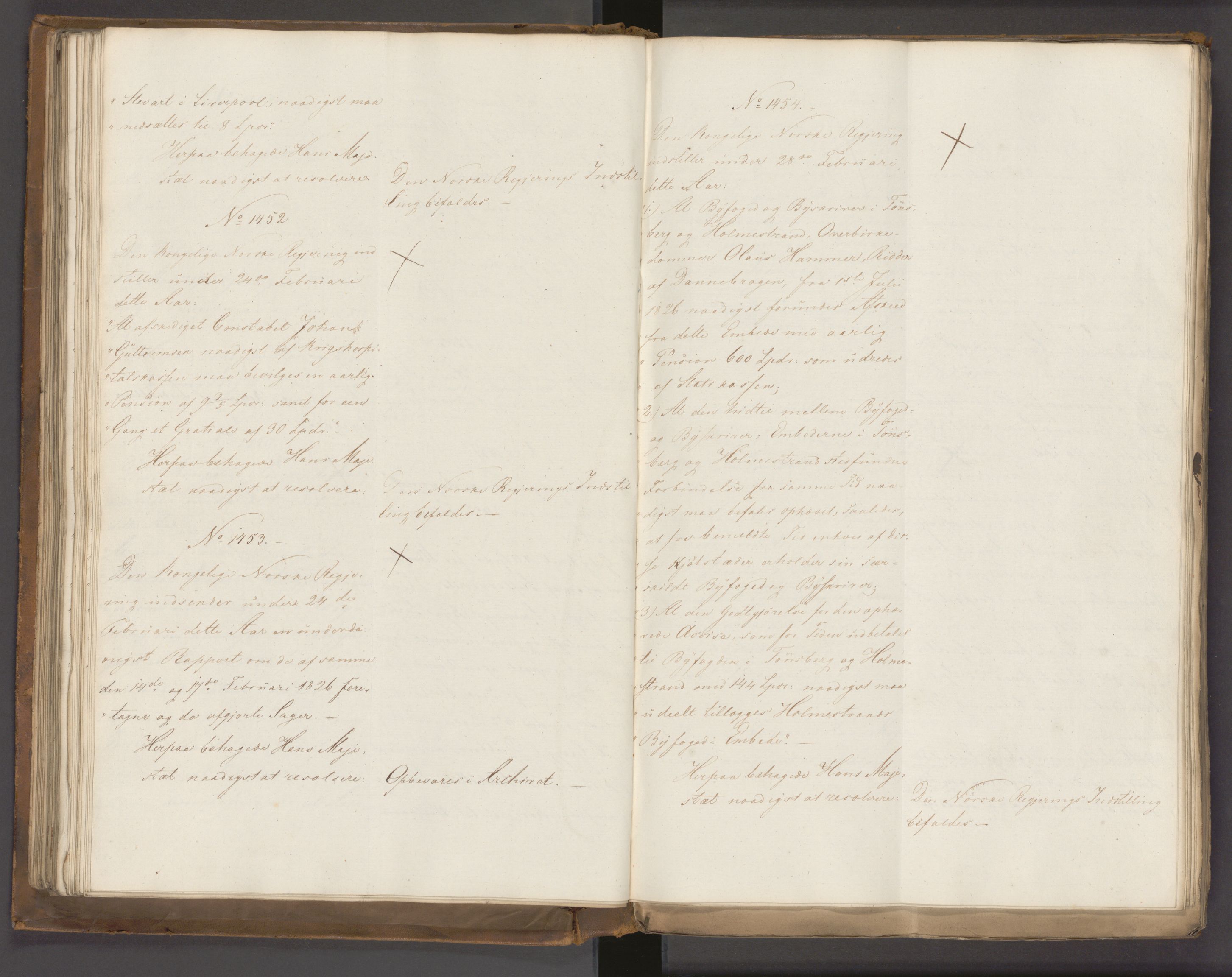 Statsrådssekretariatet, AV/RA-S-1001/A/Ab/L0022: Kgl. res. nr. 1210-1721, 1. halvår, 1826