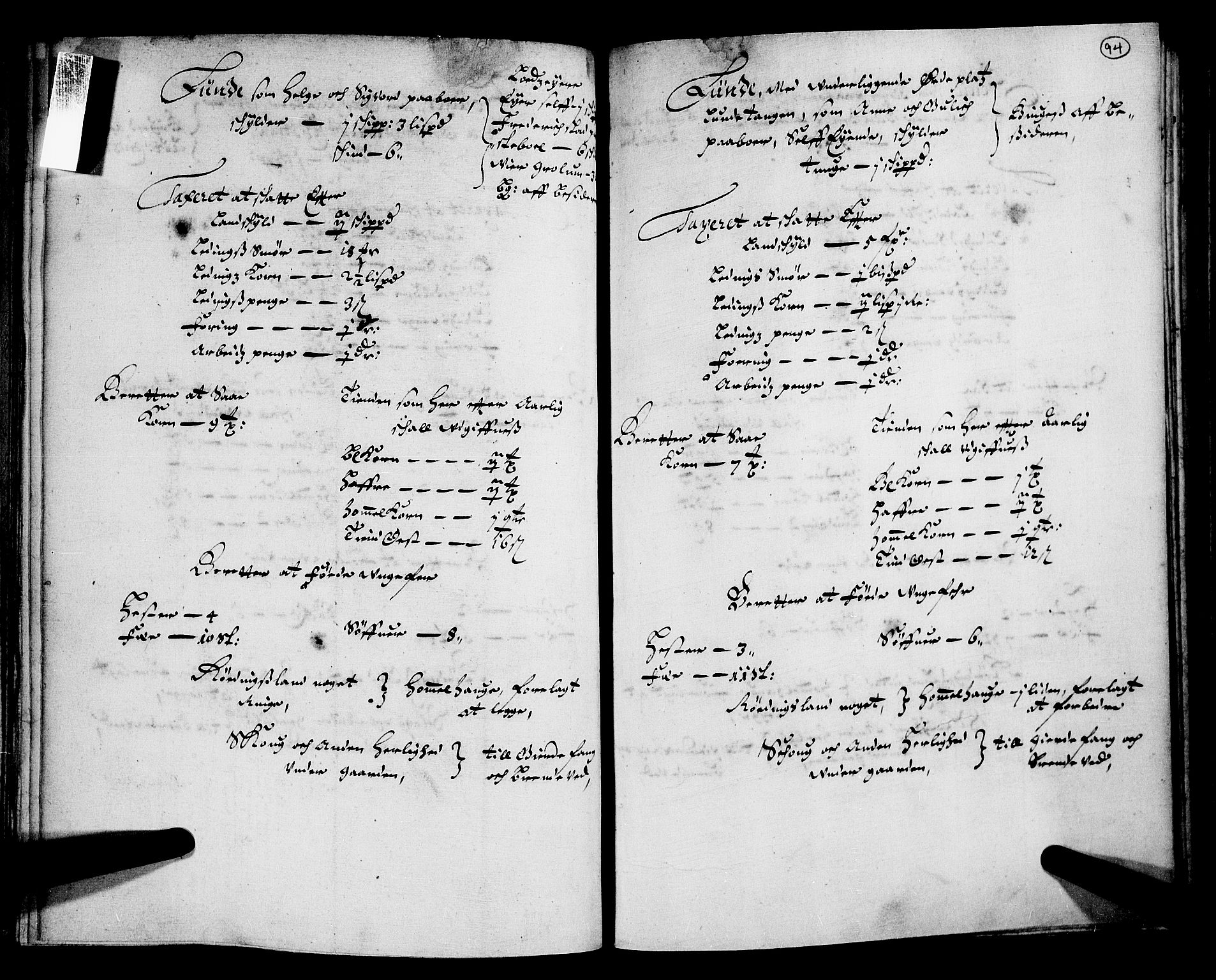 Rentekammeret inntil 1814, Realistisk ordnet avdeling, AV/RA-EA-4070/N/Nb/Nba/L0004: Tune, Veme, Åbygge og Hvaler, 1. del, 1667, s. 93b-94a