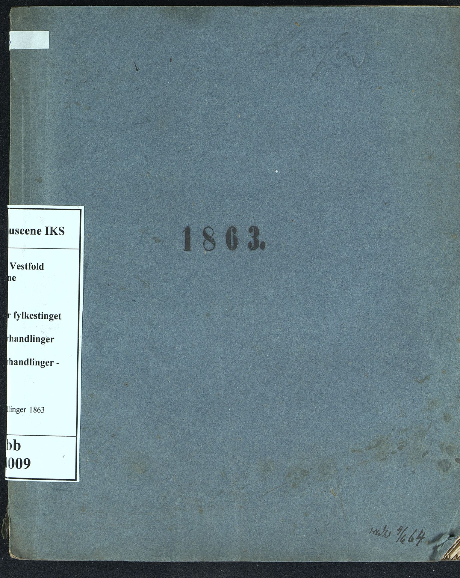 Vestfold fylkeskommune. Fylkestinget, VEMU/A-1315/A/Ab/Abb/L0009: Fylkestingsforhandlinger, 1863