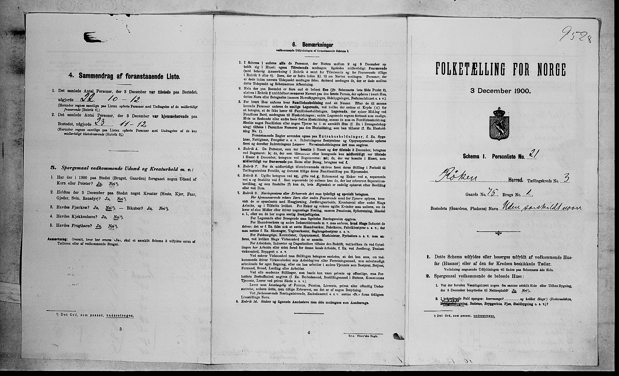 RA, Folketelling 1900 for 0627 Røyken herred, 1900, s. 392