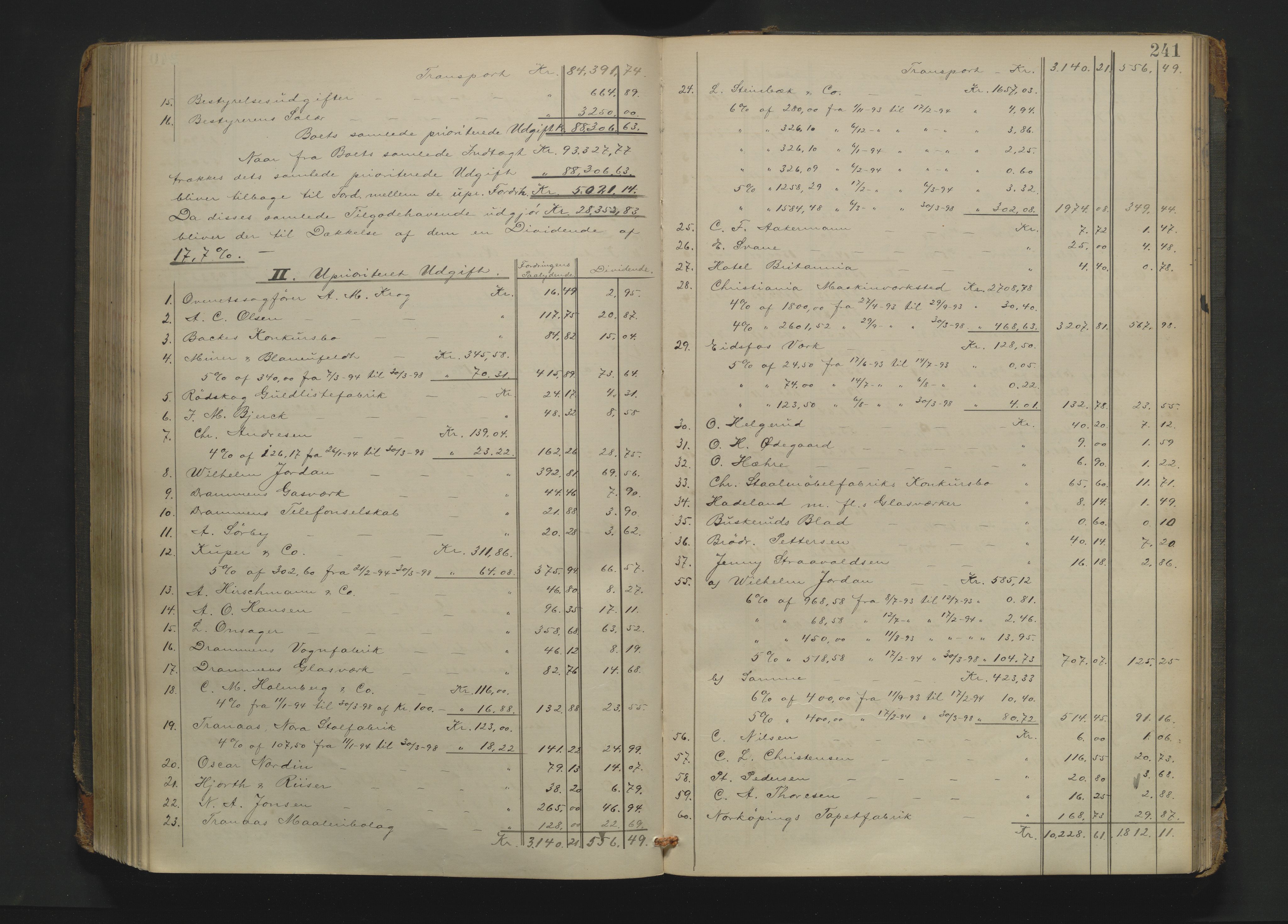 Drammen byfogd, AV/SAKO-A-222/H/Hb/Hbd/Hbda/L0007: Skifteutlodningsprotokoll., 1892-1899, s. 241