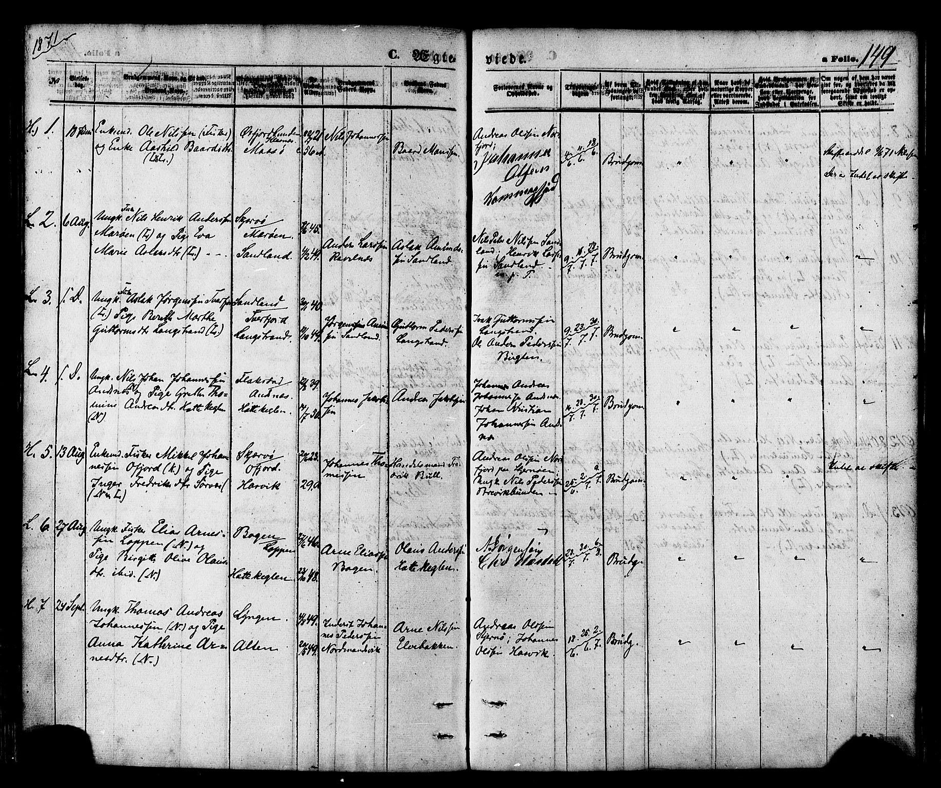Loppa sokneprestkontor, AV/SATØ-S-1339/H/Ha/L0005kirke: Ministerialbok nr. 5, 1869-1878, s. 149