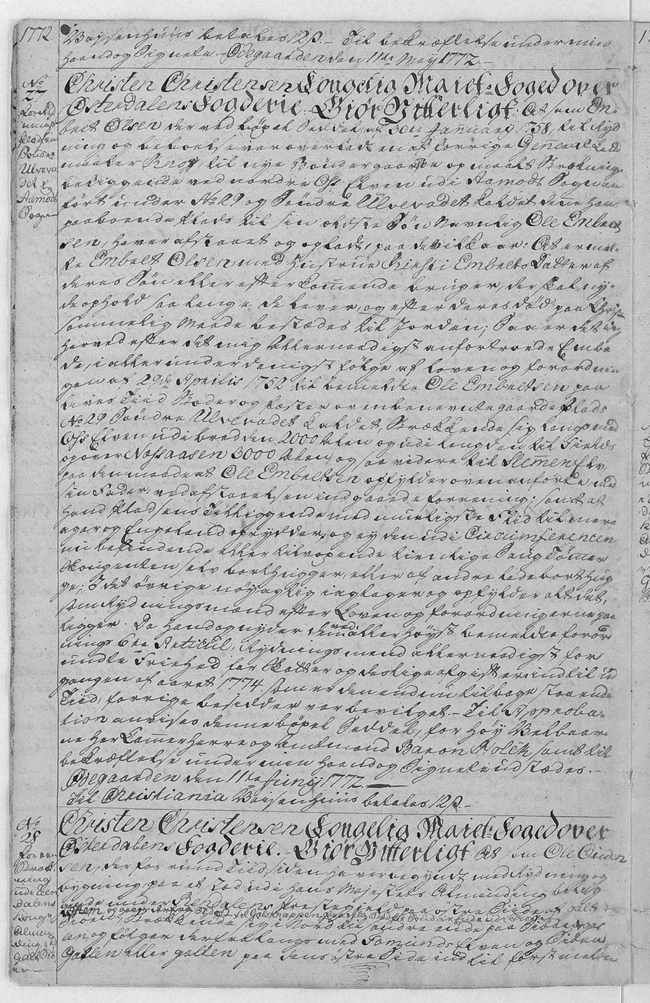 Østerdalen fogderi, AV/SAH-FOGDH-006/F/Fb/L0001: Bygselsprotokoll, 1765-1822, s. 6b