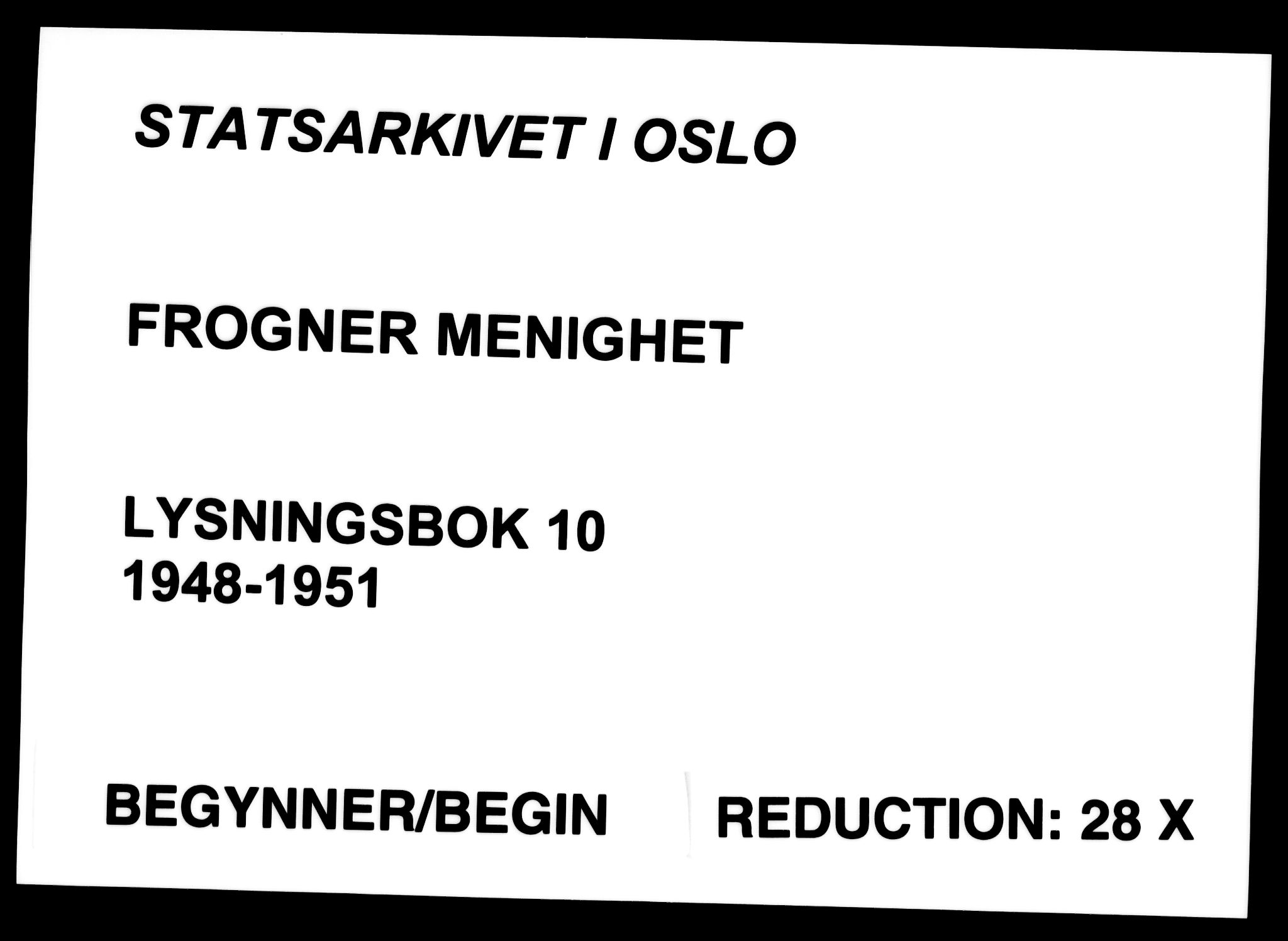 Frogner prestekontor Kirkebøker, SAO/A-10886/H/Ha/L0010: Lysningsprotokoll nr. 10, 1948-1951