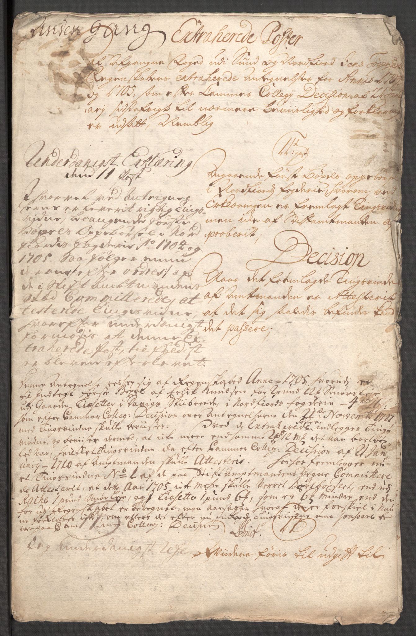 Rentekammeret inntil 1814, Reviderte regnskaper, Fogderegnskap, RA/EA-4092/R53/L3429: Fogderegnskap Sunn- og Nordfjord, 1705, s. 384