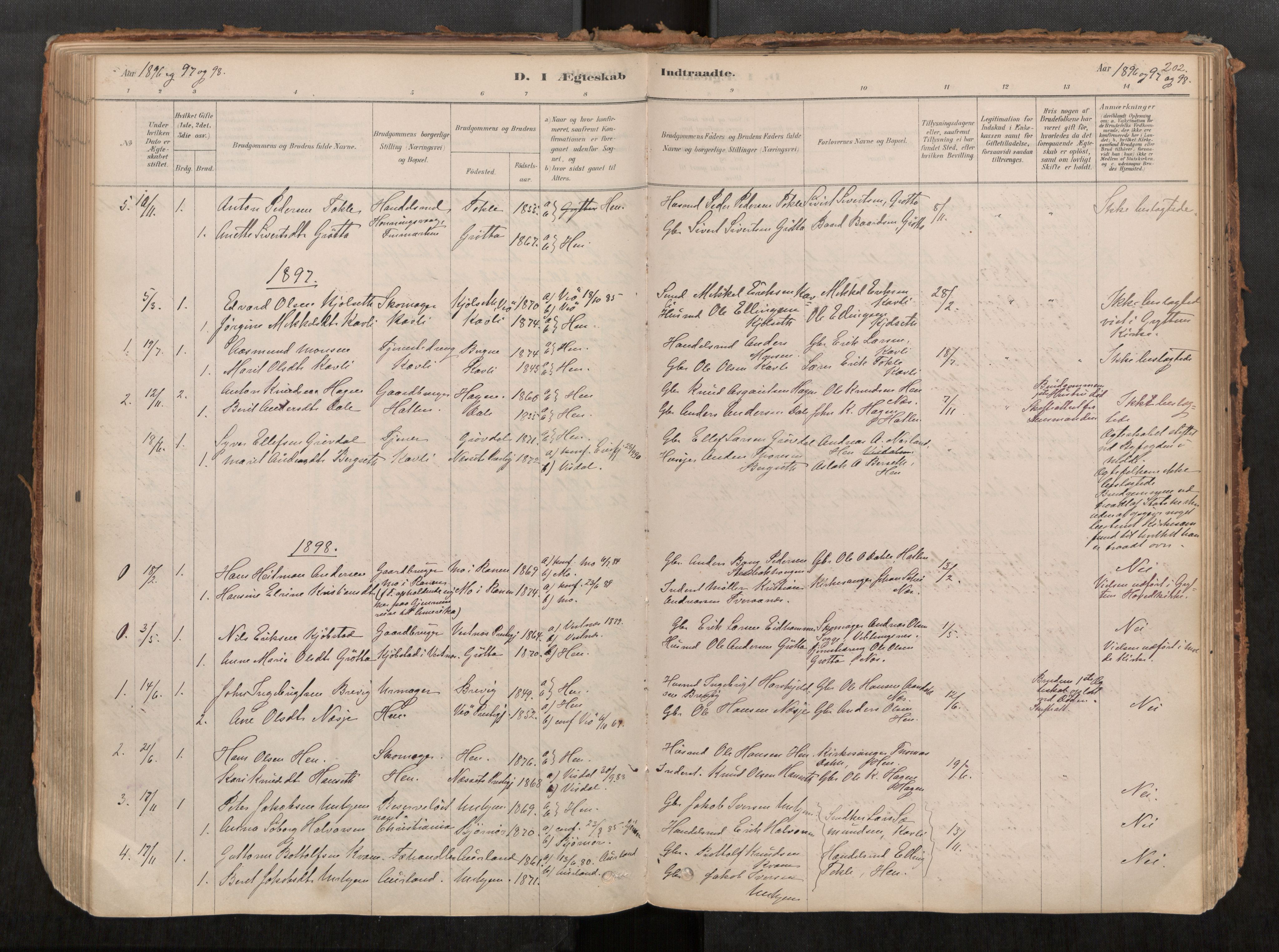 Ministerialprotokoller, klokkerbøker og fødselsregistre - Møre og Romsdal, AV/SAT-A-1454/545/L0594: Ministerialbok nr. 545A03, 1878-1920, s. 202