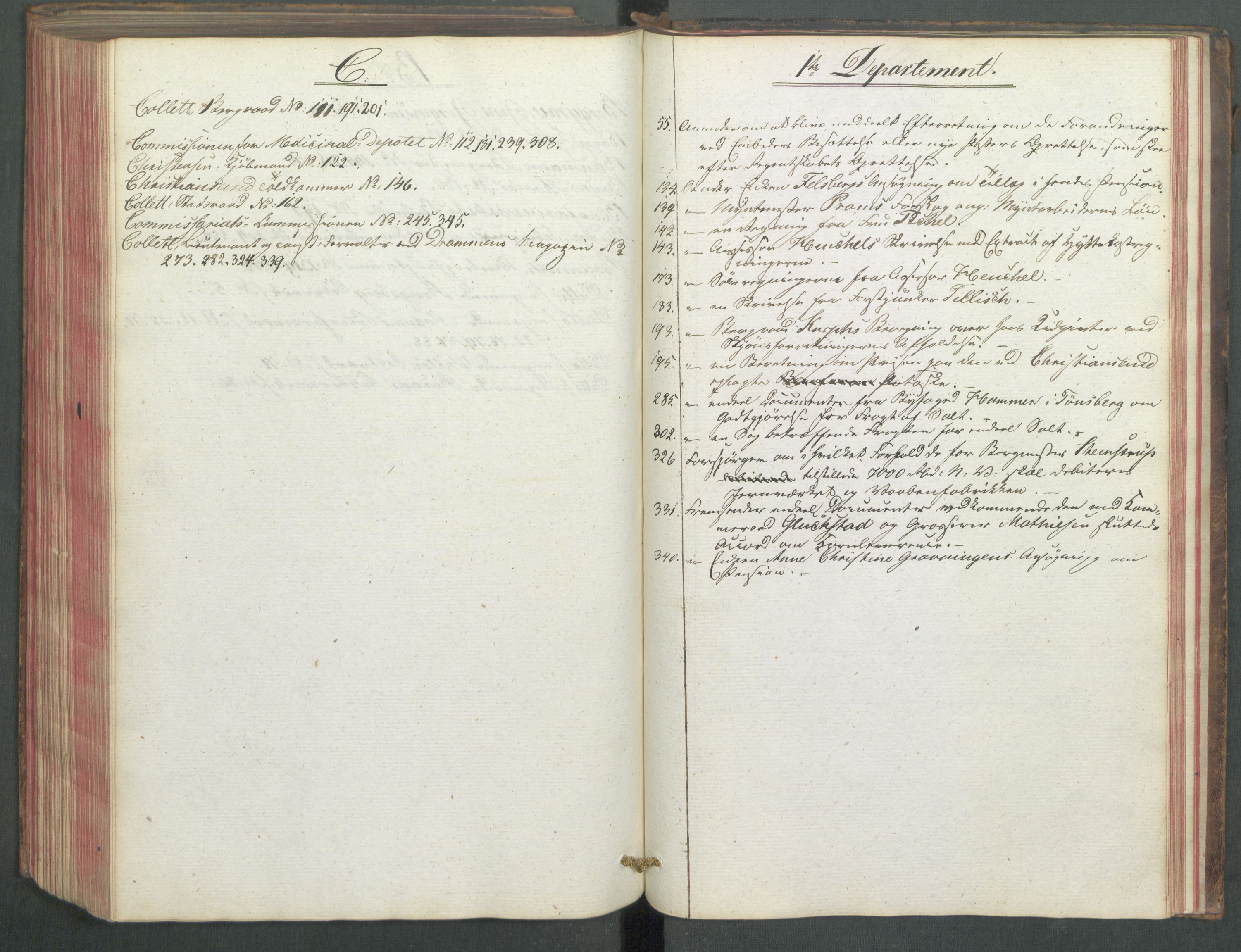 Departementene i 1814, RA/S-3899/Fe/L0054: Journal, 1814