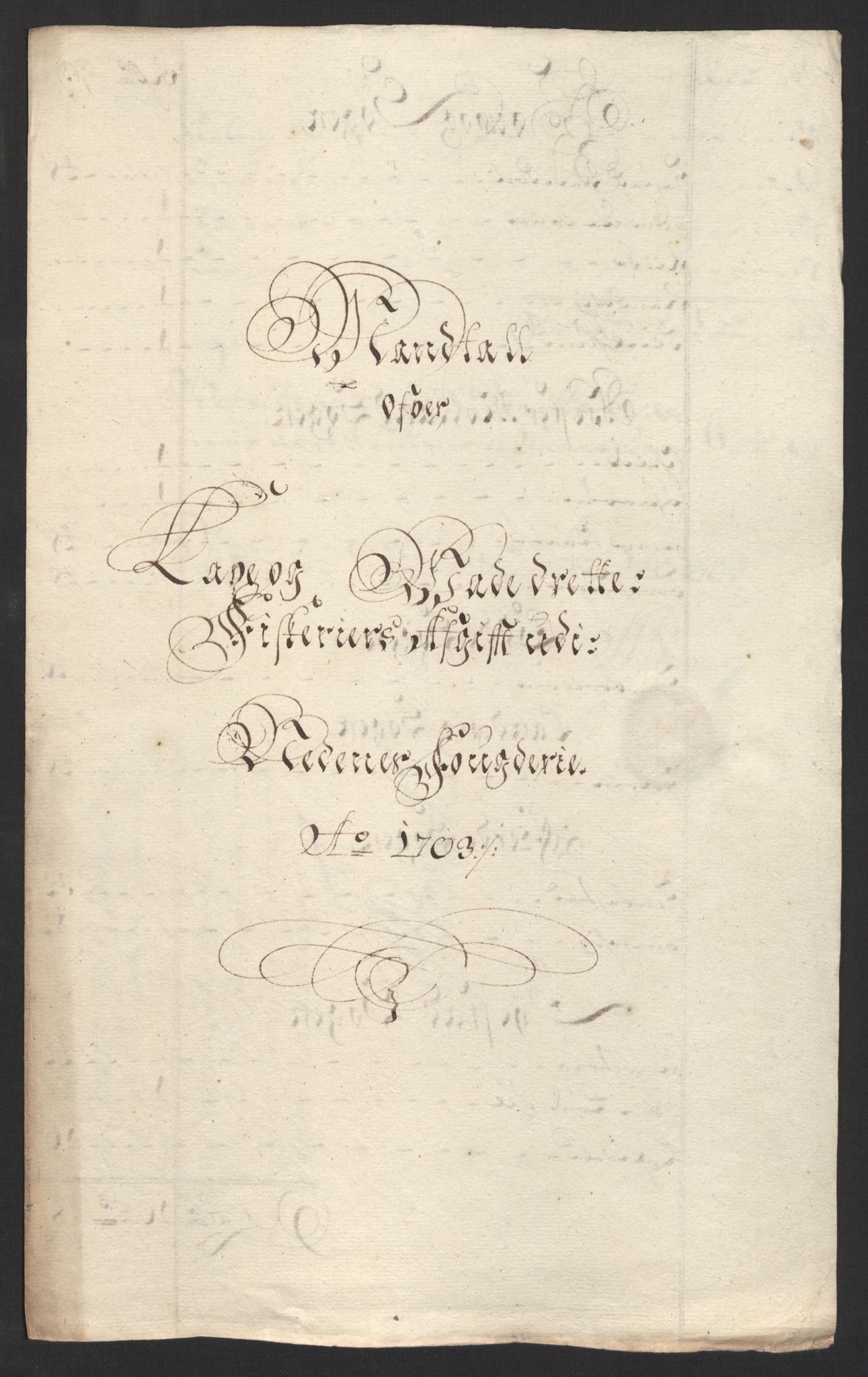 Rentekammeret inntil 1814, Reviderte regnskaper, Fogderegnskap, RA/EA-4092/R39/L2316: Fogderegnskap Nedenes, 1702-1703, s. 189