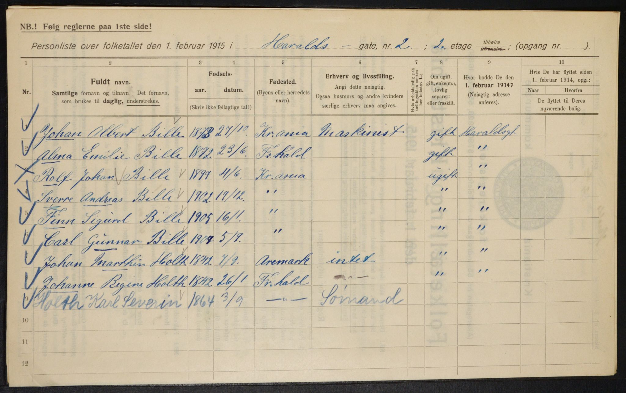 OBA, Kommunal folketelling 1.2.1915 for Kristiania, 1915, s. 34650