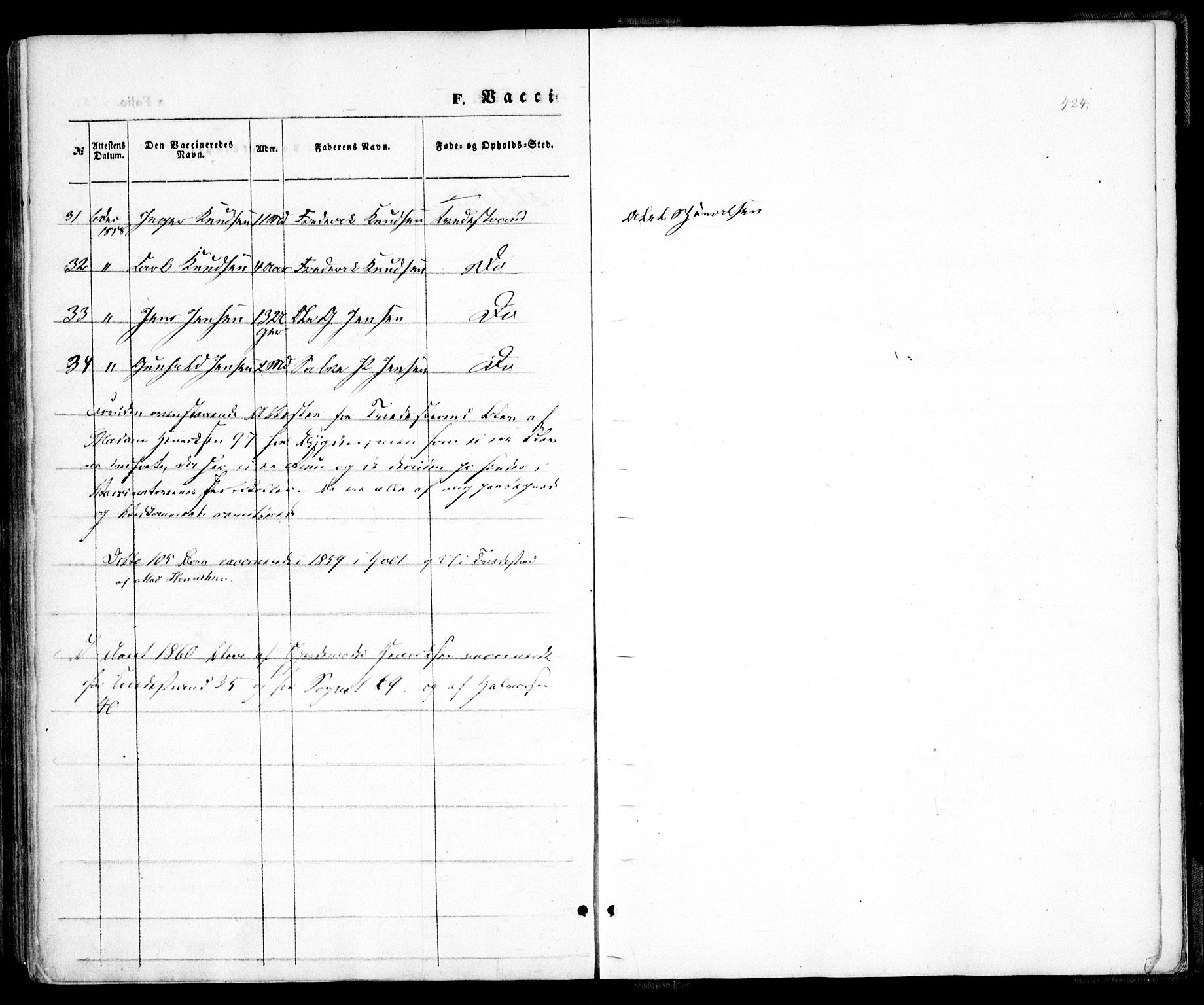 Holt sokneprestkontor, SAK/1111-0021/F/Fa/L0008: Ministerialbok nr. A 8, 1849-1860, s. 424