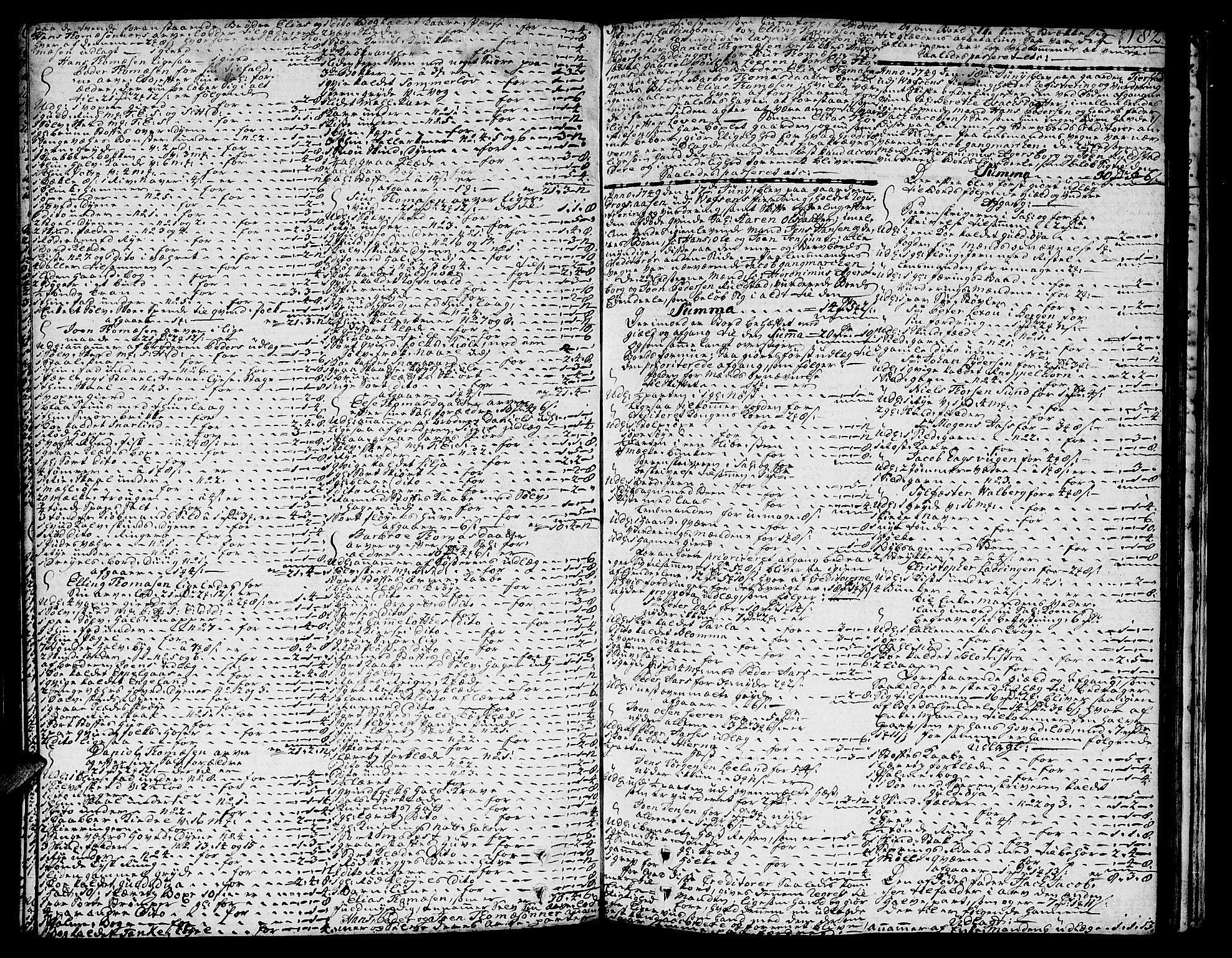 Helgeland sorenskriveri, SAT/A-0004/3/3A/L0015: Skifteprotokoll 9, 1746-1749, s. 181b-182a