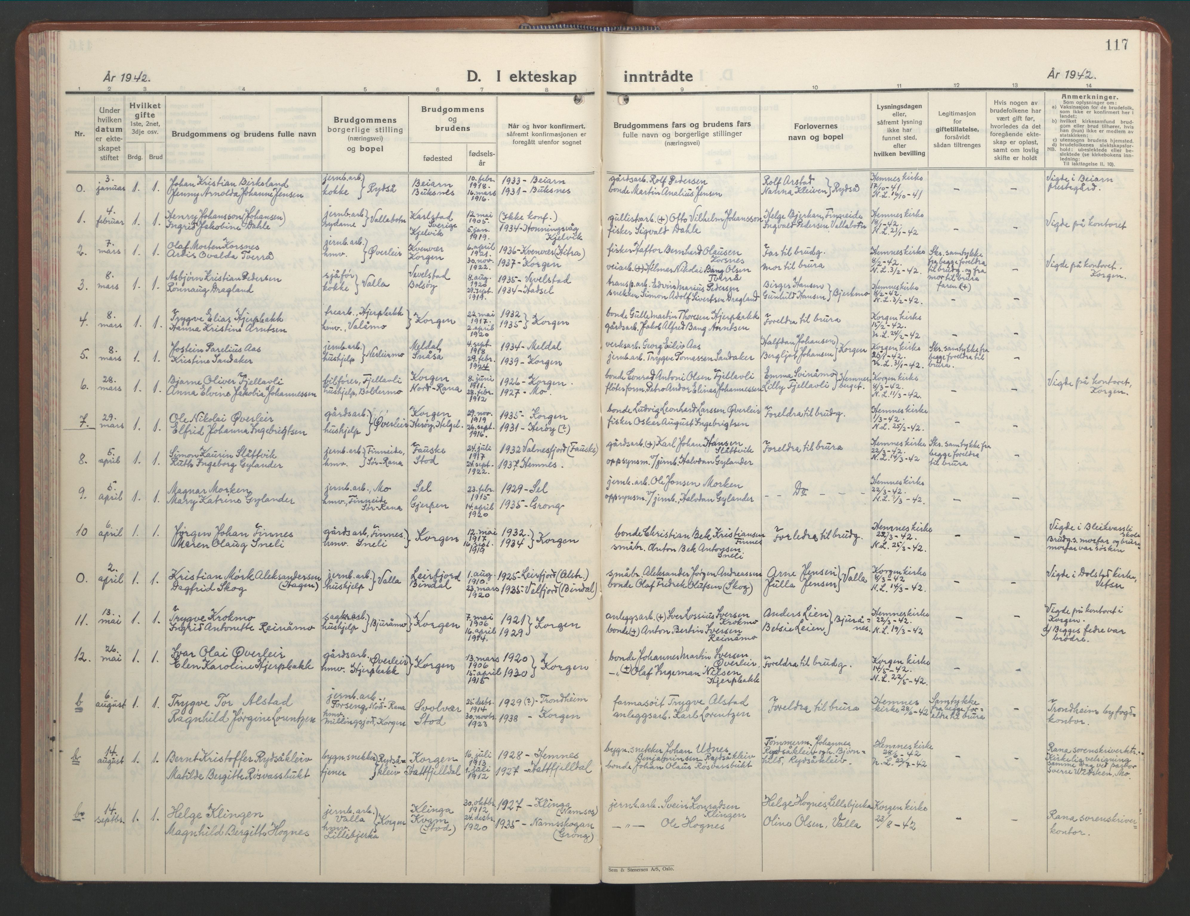 Ministerialprotokoller, klokkerbøker og fødselsregistre - Nordland, SAT/A-1459/826/L0385: Klokkerbok nr. 826C05, 1933-1951, s. 117