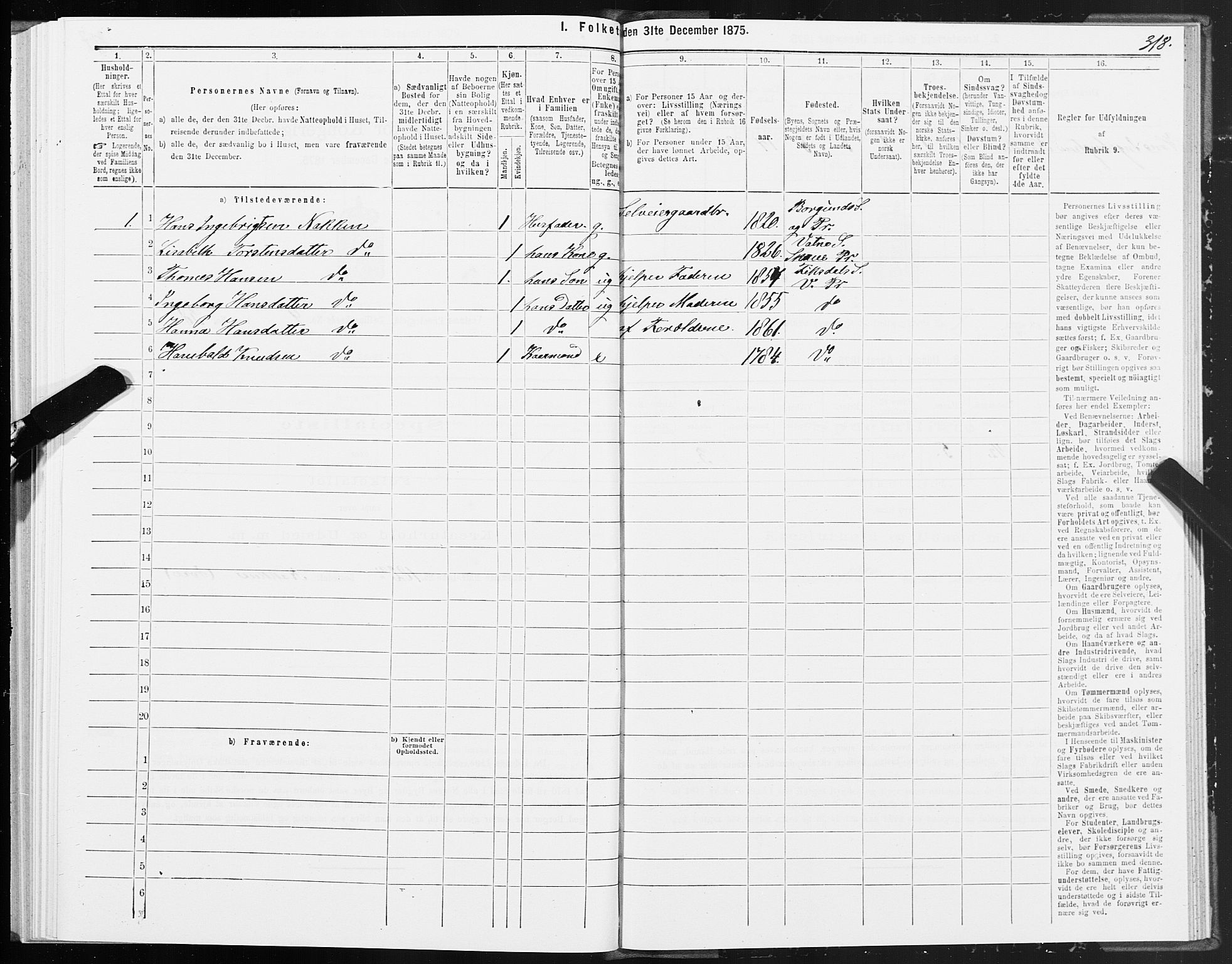 SAT, Folketelling 1875 for 1535P Vestnes prestegjeld, 1875, s. 3318