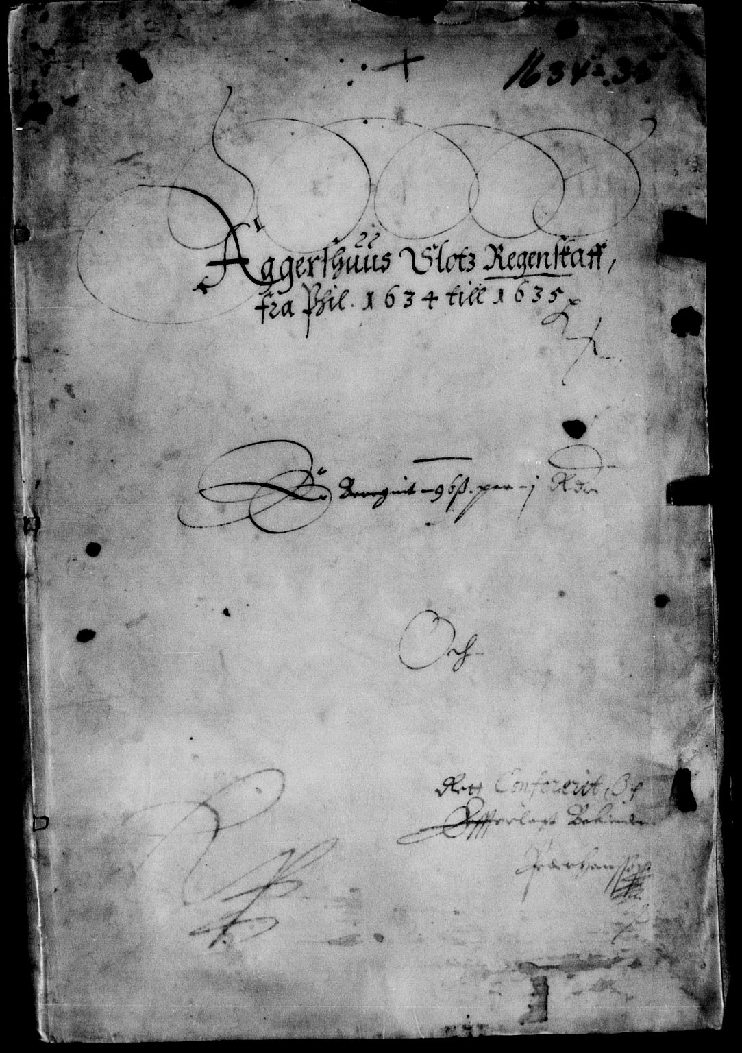 Rentekammeret inntil 1814, Reviderte regnskaper, Lensregnskaper, AV/RA-EA-5023/R/Rb/Rba/L0118: Akershus len, 1634-1635