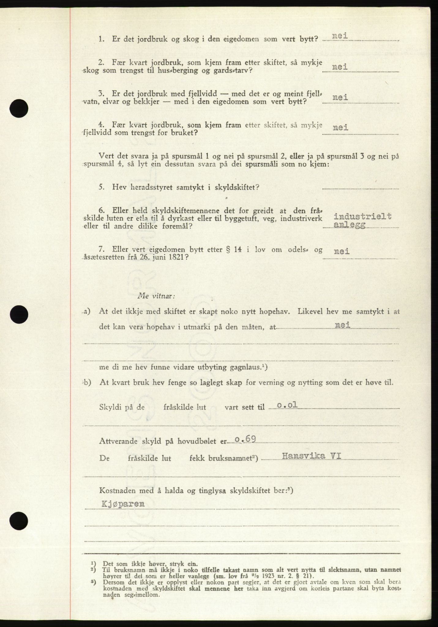 Søre Sunnmøre sorenskriveri, AV/SAT-A-4122/1/2/2C/L0081: Pantebok nr. 7A, 1947-1948, Dagboknr: 1100/1947