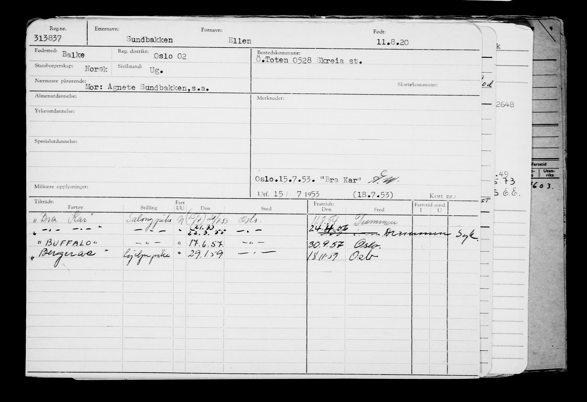 Direktoratet for sjømenn, AV/RA-S-3545/G/Gb/L0184: Hovedkort, 1920, s. 240