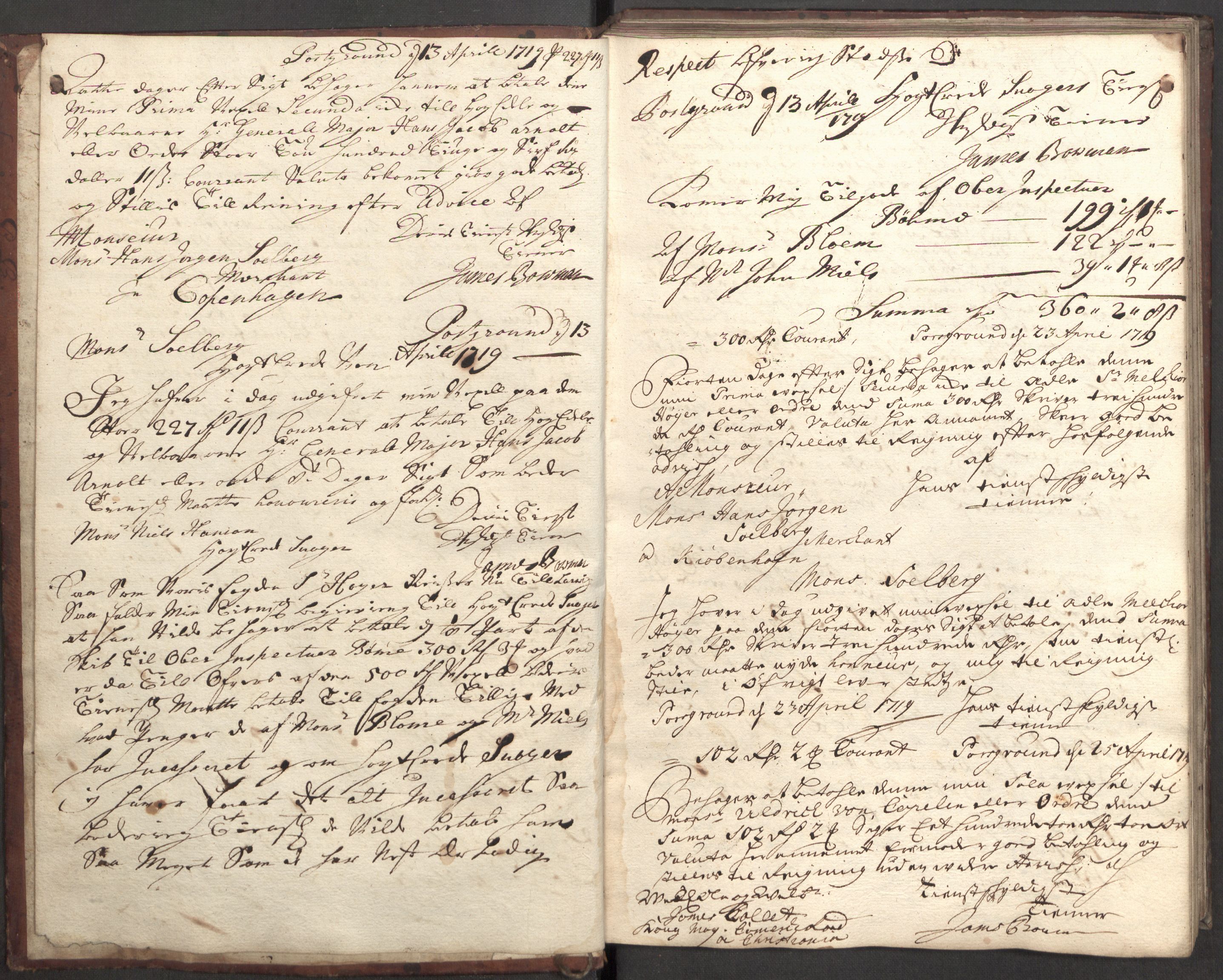 Bowman, James, RA/PA-0067/B/L0001/0002: Kopibøker / James Bowmans kopibok, 1719-1720, s. 4
