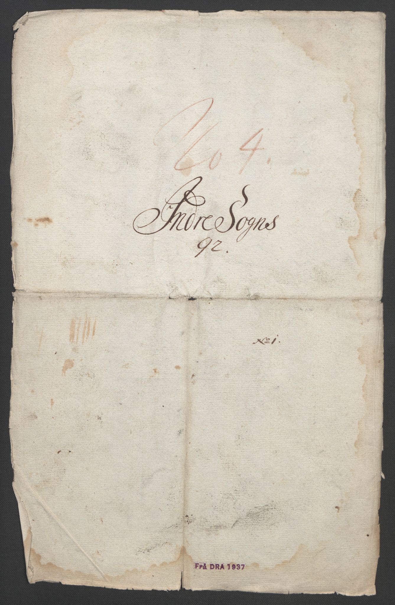 Rentekammeret inntil 1814, Reviderte regnskaper, Fogderegnskap, RA/EA-4092/R52/L3306: Fogderegnskap Sogn, 1691-1692, s. 239