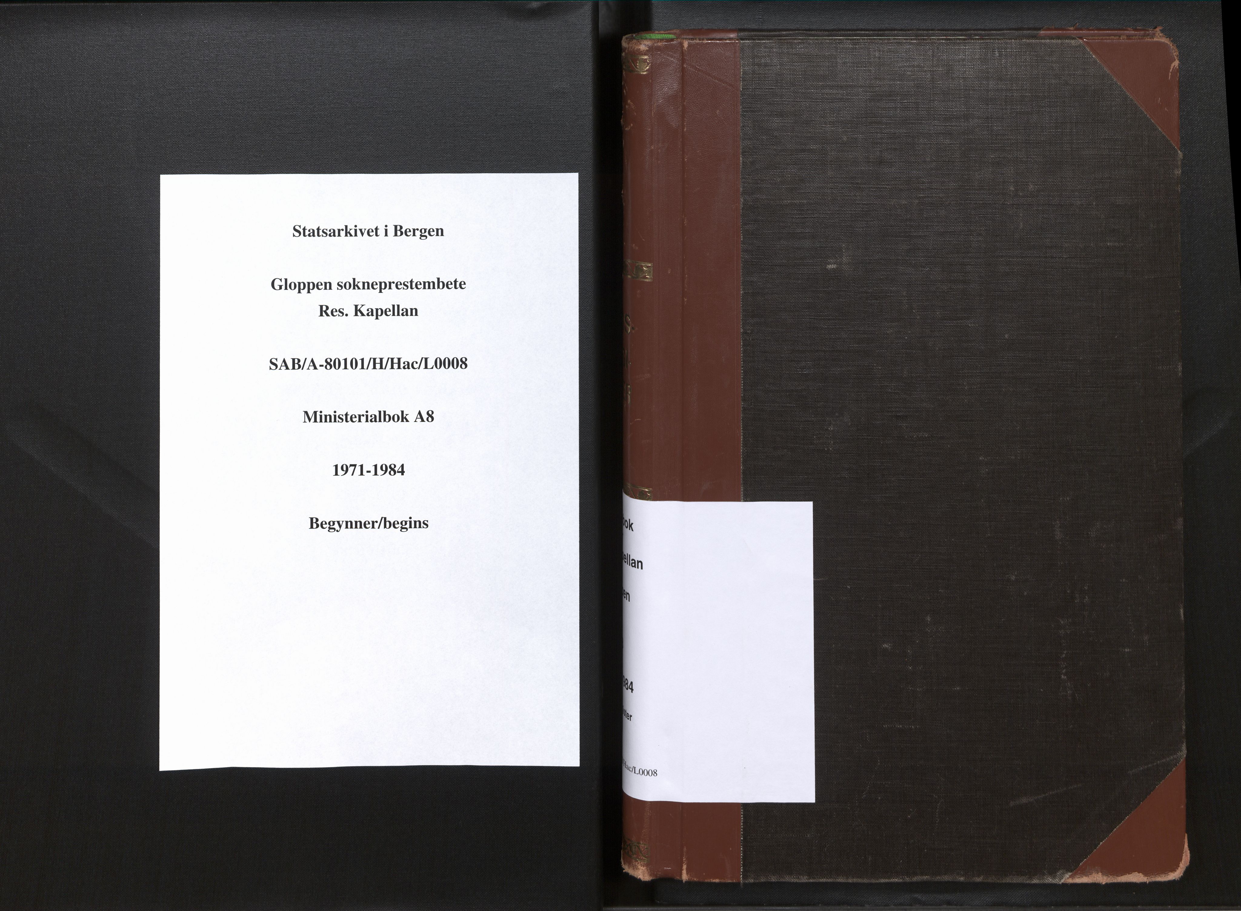 Gloppen sokneprestembete, SAB/A-80101/H/Hac/L0008: Residerende kapellans bok nr. A 8, 1971-1984