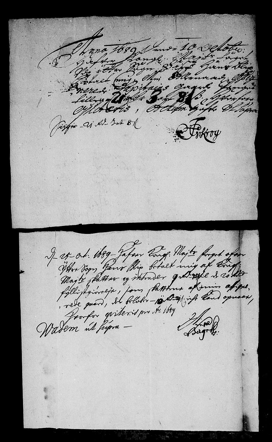 Rentekammeret inntil 1814, Reviderte regnskaper, Stiftamtstueregnskaper, Bergen stiftamt, RA/EA-6043/R/Rc/L0091: Bergen stiftamt, 1689