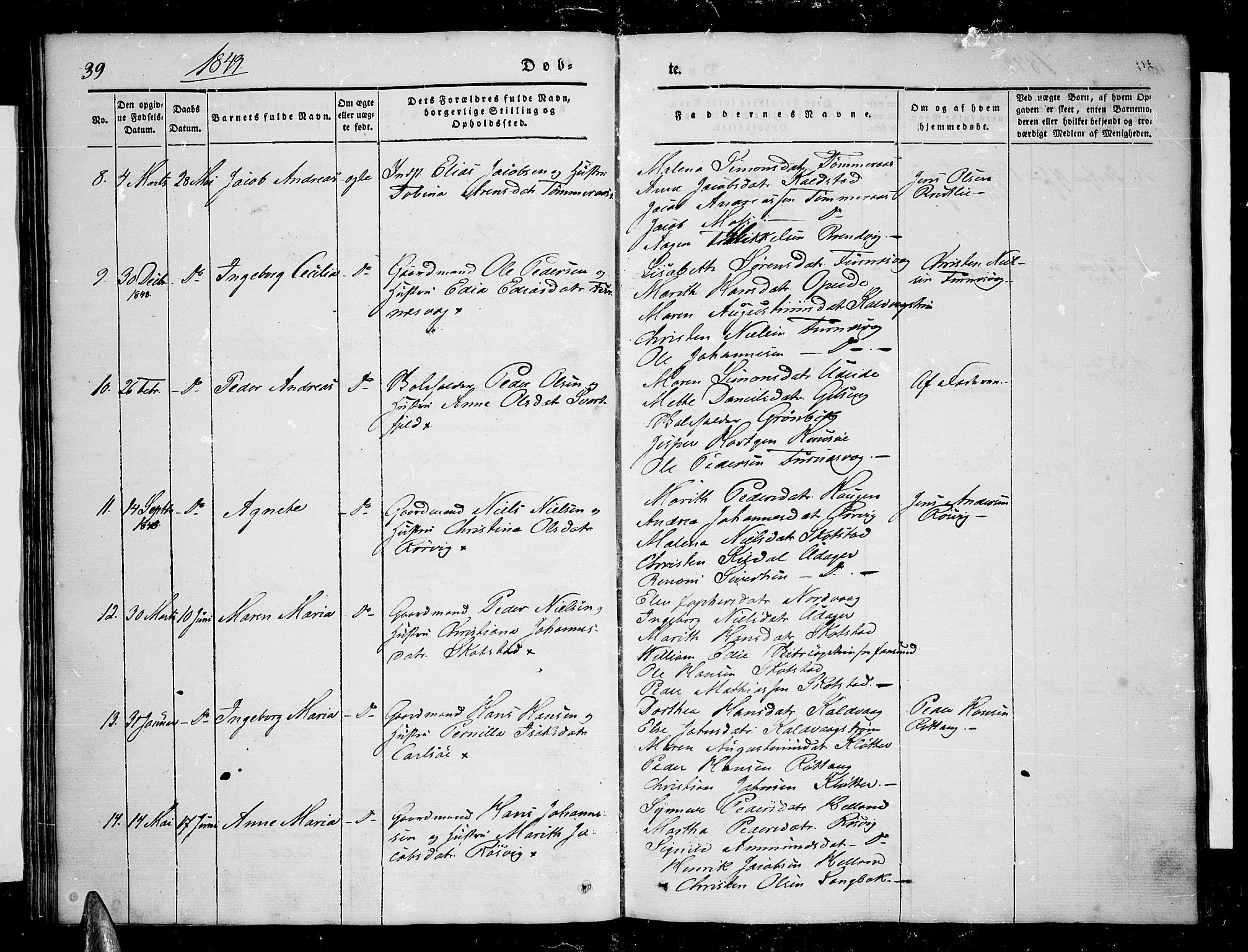 Ministerialprotokoller, klokkerbøker og fødselsregistre - Nordland, AV/SAT-A-1459/859/L0856: Klokkerbok nr. 859C02, 1843-1854, s. 39