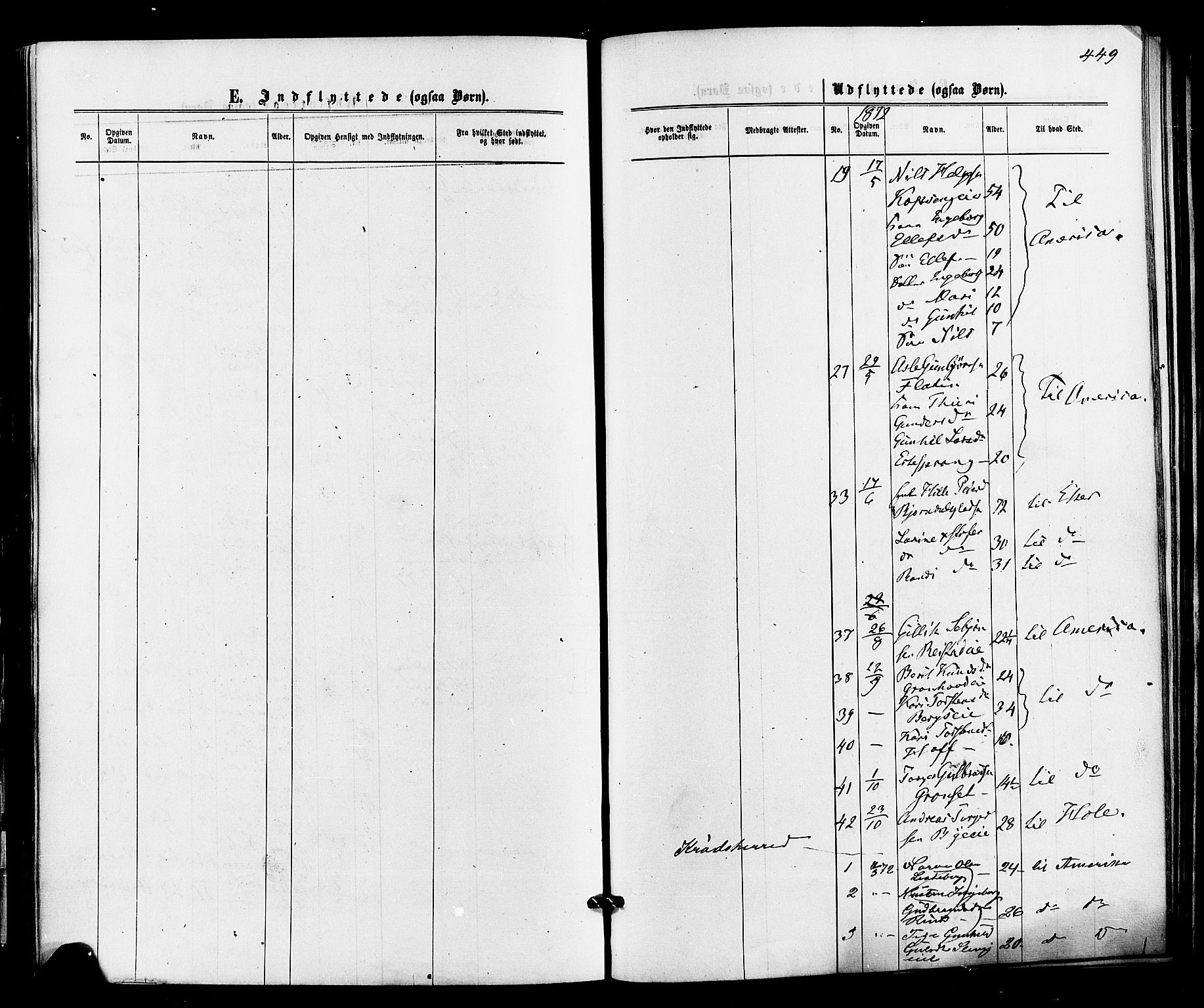 Sigdal kirkebøker, SAKO/A-245/F/Fa/L0010: Ministerialbok nr. I 10 /1, 1872-1878, s. 449