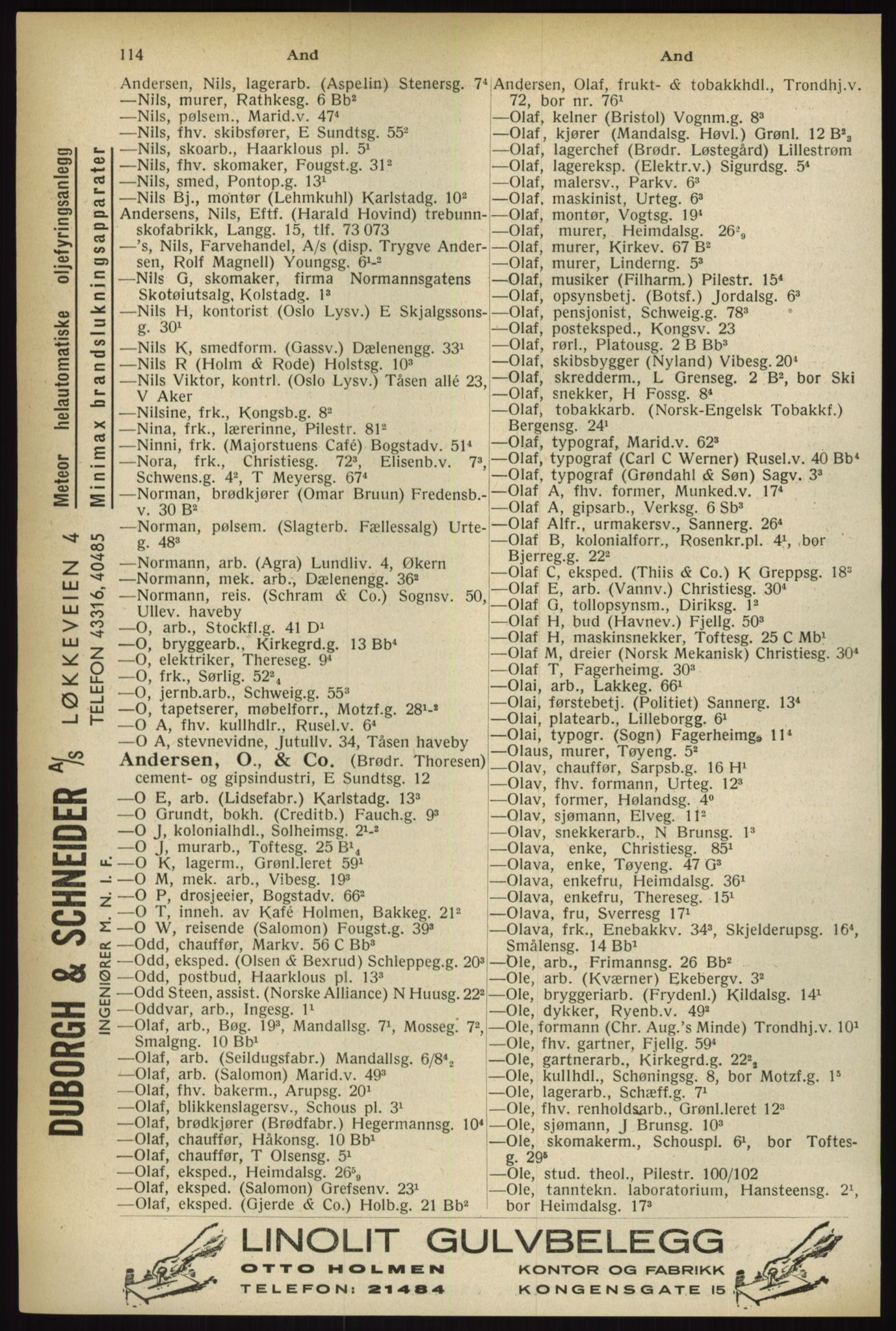 Kristiania/Oslo adressebok, PUBL/-, 1933, s. 114