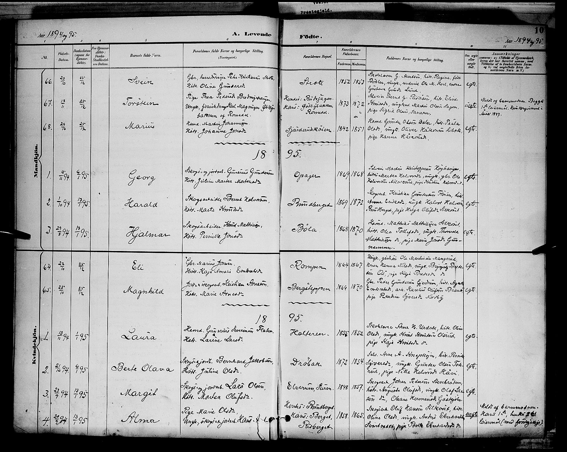 Våler prestekontor, Hedmark, AV/SAH-PREST-040/H/Ha/Hab/L0001: Klokkerbok nr. 1, 1894-1904, s. 10