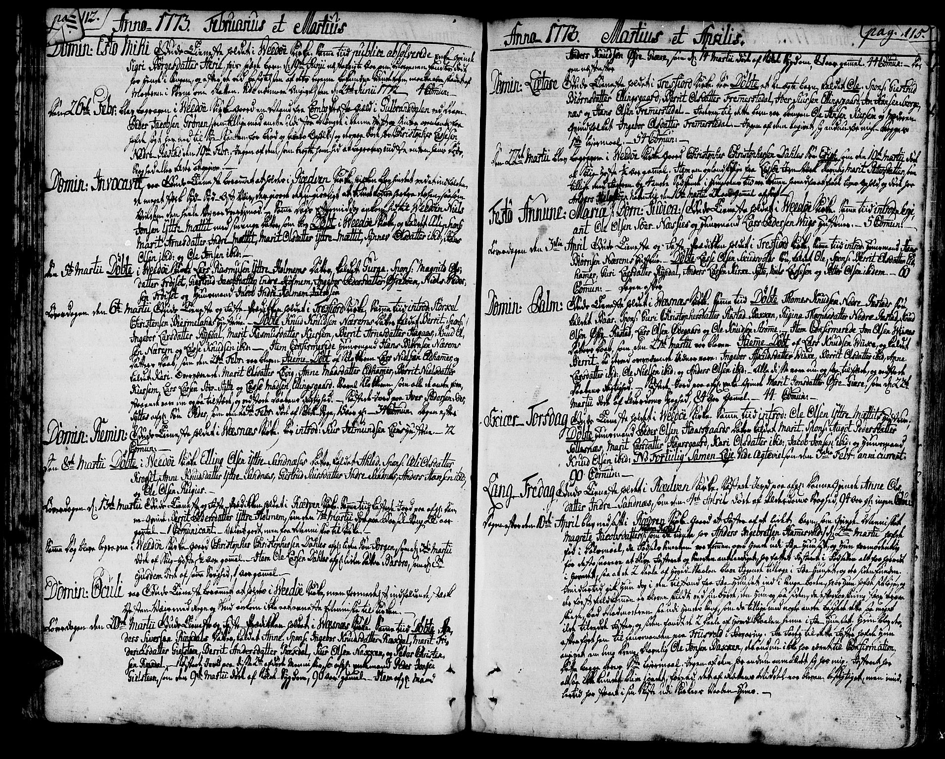 Ministerialprotokoller, klokkerbøker og fødselsregistre - Møre og Romsdal, AV/SAT-A-1454/547/L0600: Ministerialbok nr. 547A02, 1765-1799, s. 112-113
