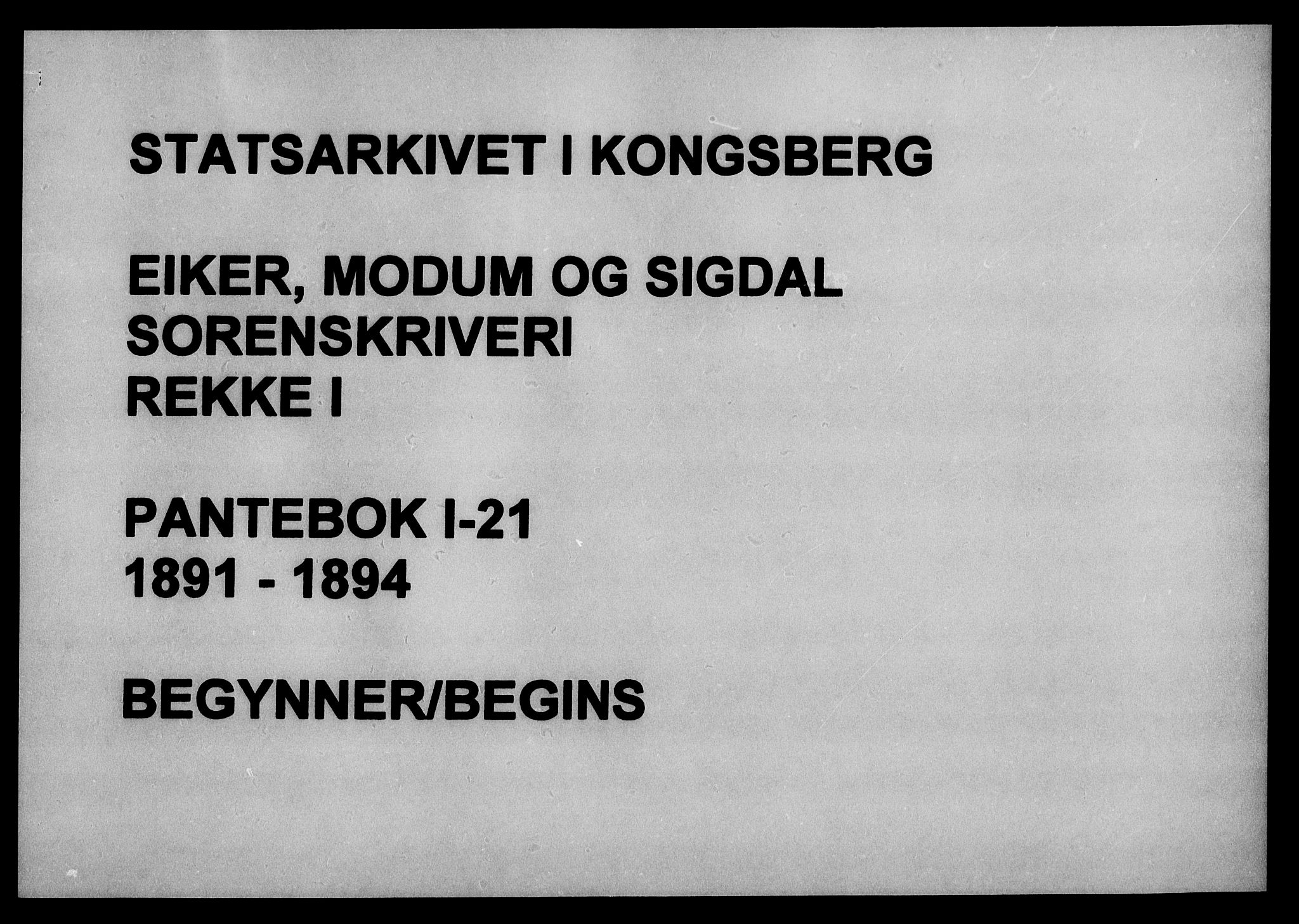 Eiker, Modum og Sigdal sorenskriveri, AV/SAKO-A-123/G/Ga/Gaa/L0021: Pantebok nr. I 21, 1891-1894