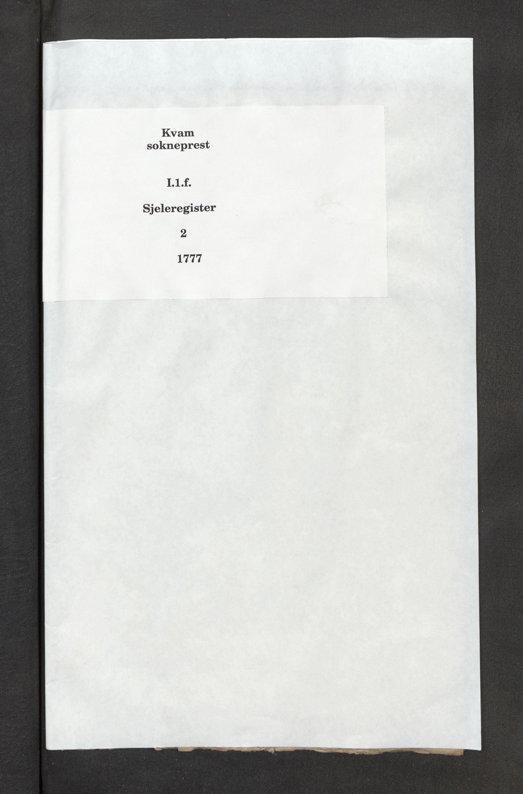 Kvam sokneprestembete, SAB/A-76201, 1777, s. 1