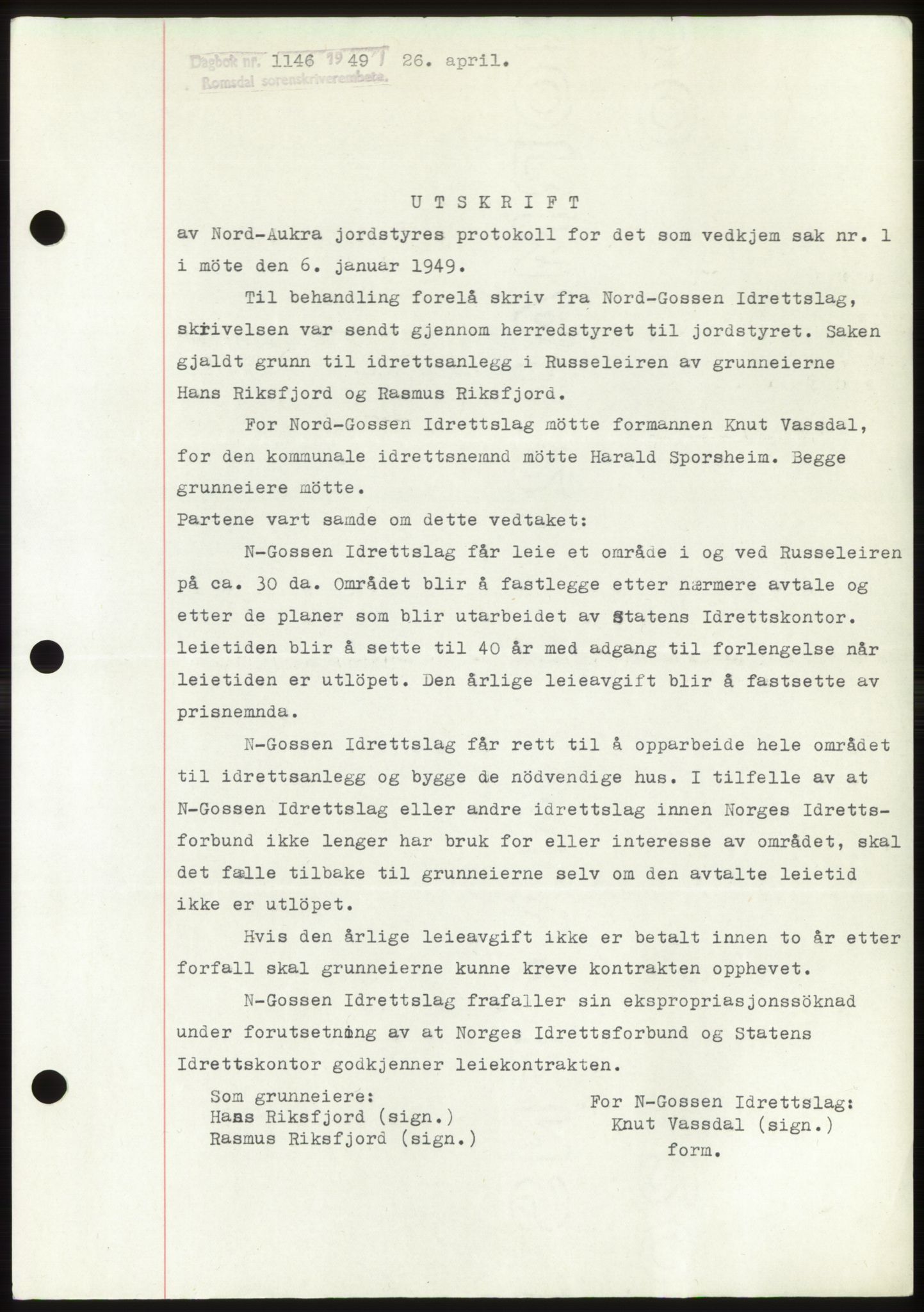 Romsdal sorenskriveri, SAT/A-4149/1/2/2C: Pantebok nr. B4, 1948-1949, Dagboknr: 1146/1949