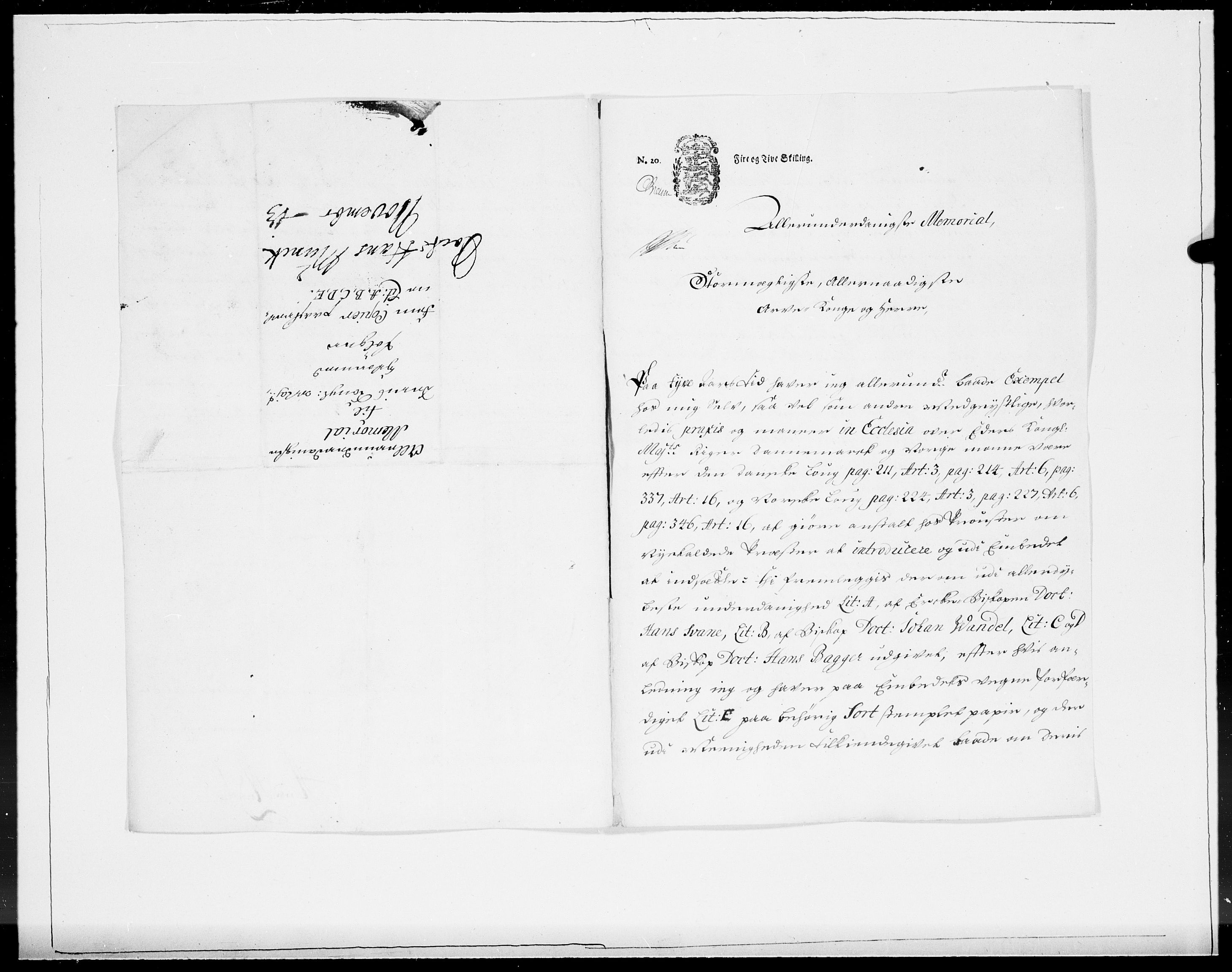 Danske Kanselli 1572-1799, AV/RA-EA-3023/F/Fc/Fcc/Fcca/L0052: Norske innlegg 1572-1799, 1701, s. 22