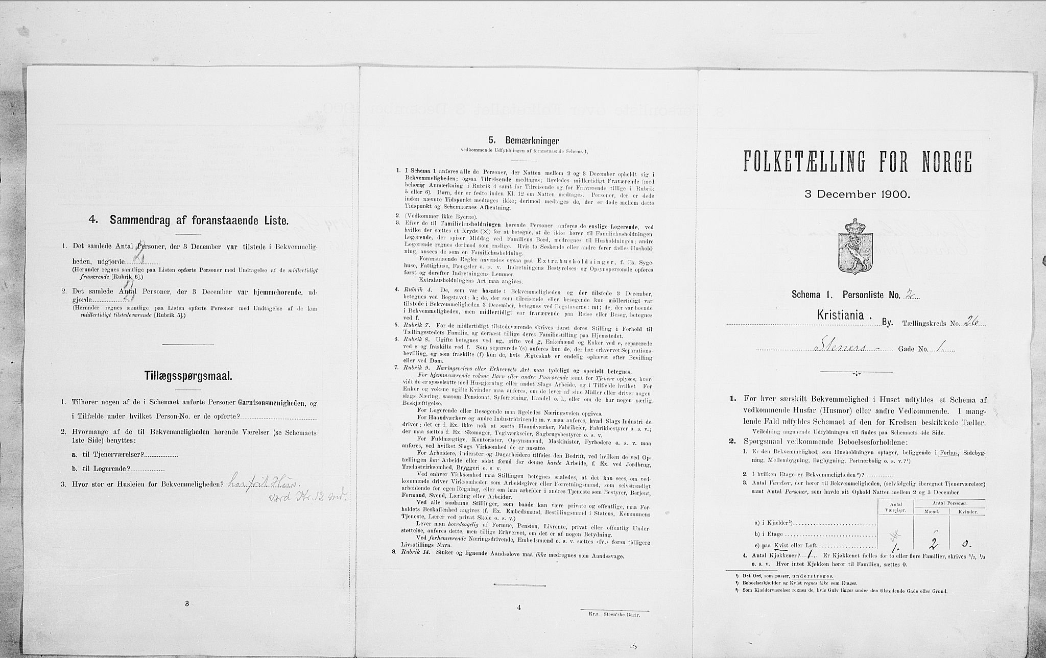 SAO, Folketelling 1900 for 0301 Kristiania kjøpstad, 1900, s. 91022