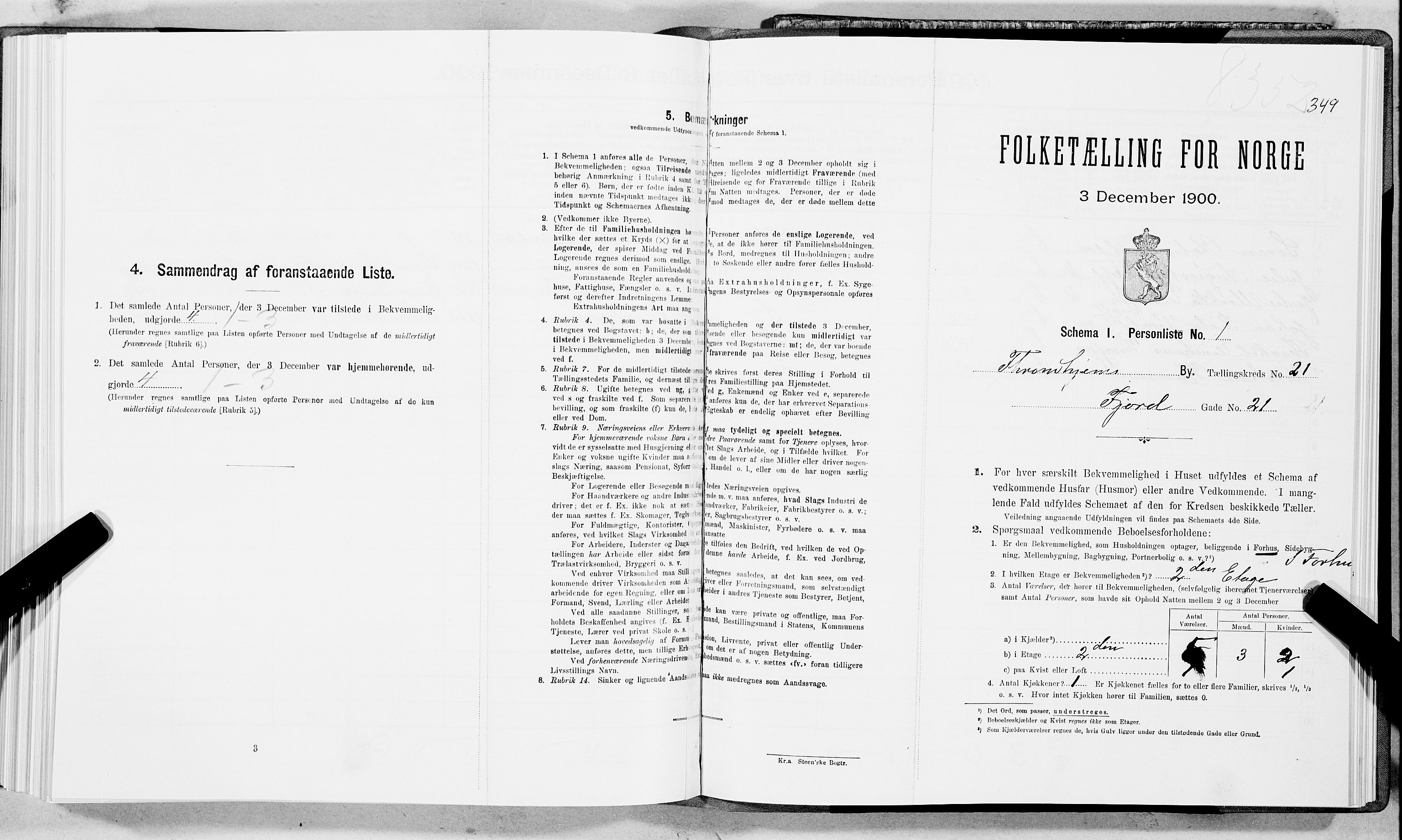 SAT, Folketelling 1900 for 1601 Trondheim kjøpstad, 1900, s. 3414